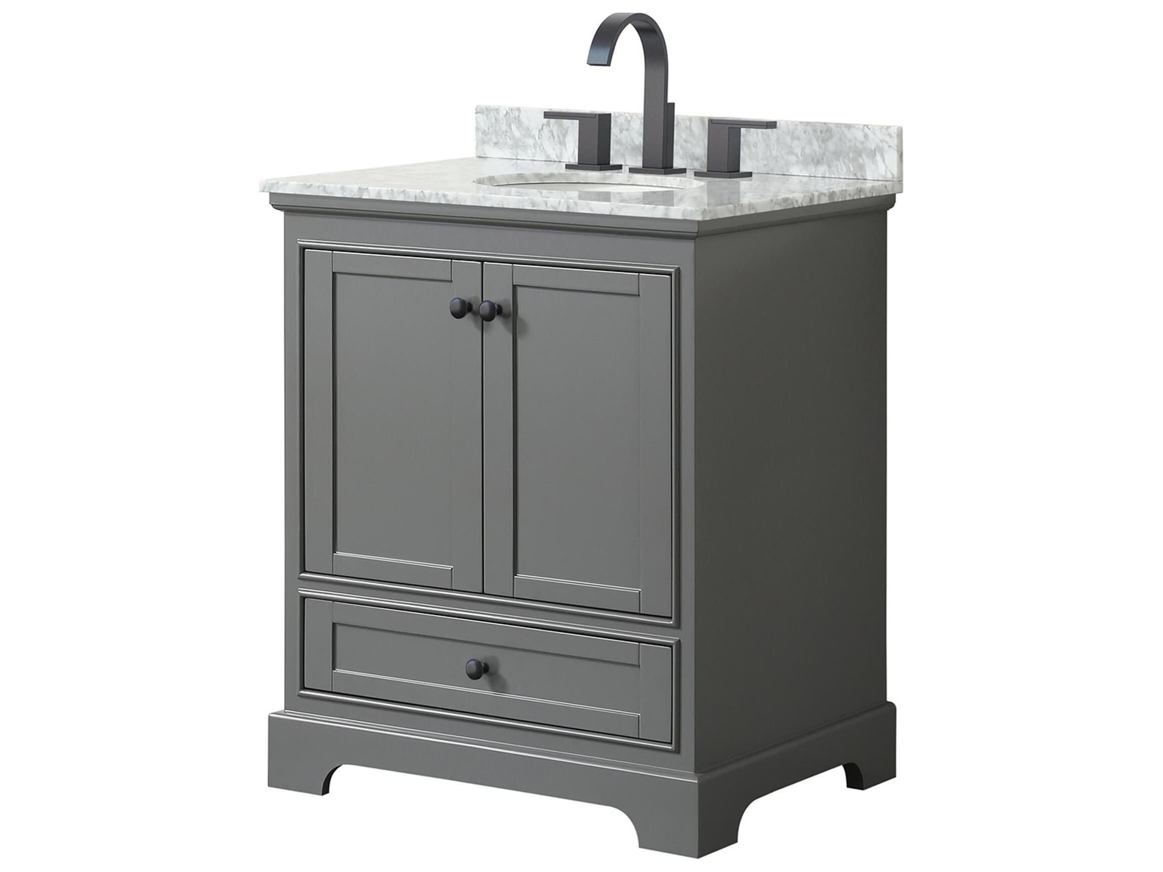 Wyndham Collection Deborah 30" Dark Gray Vanity
