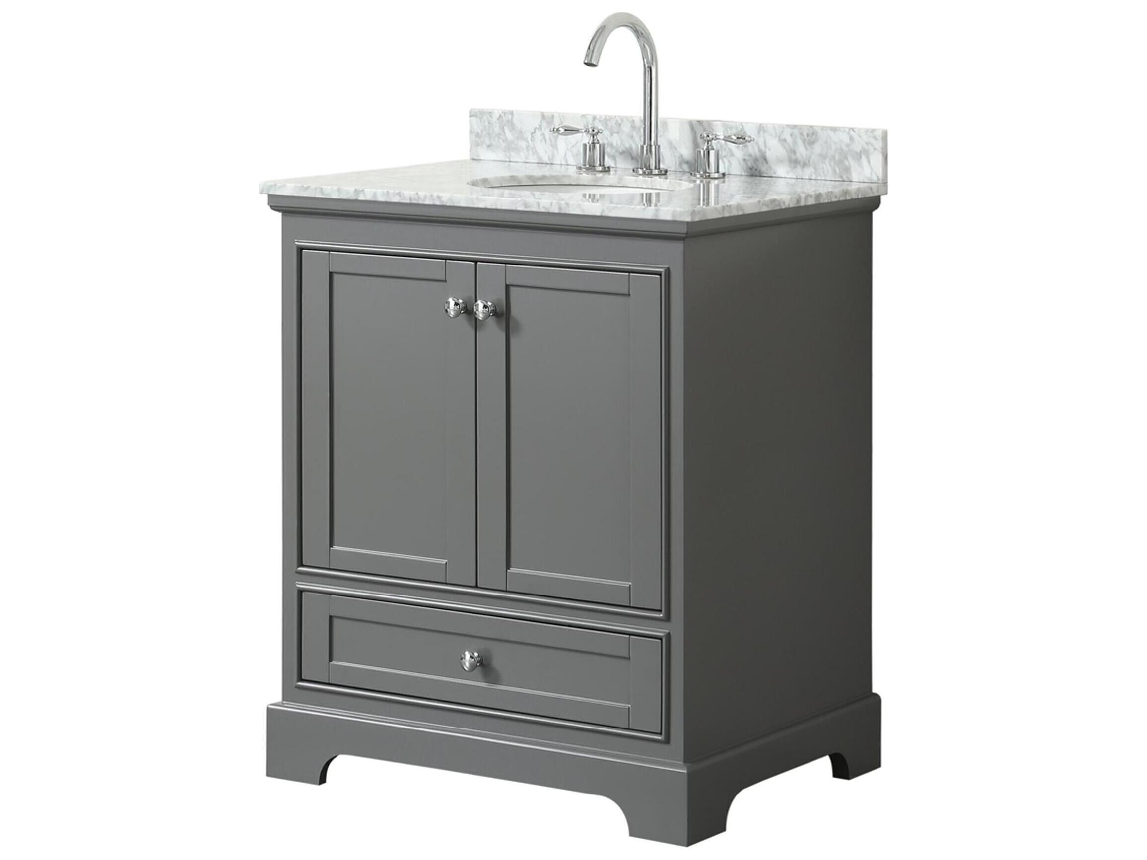 Wyndham Collection Deborah 30" Dark Gray Vanity