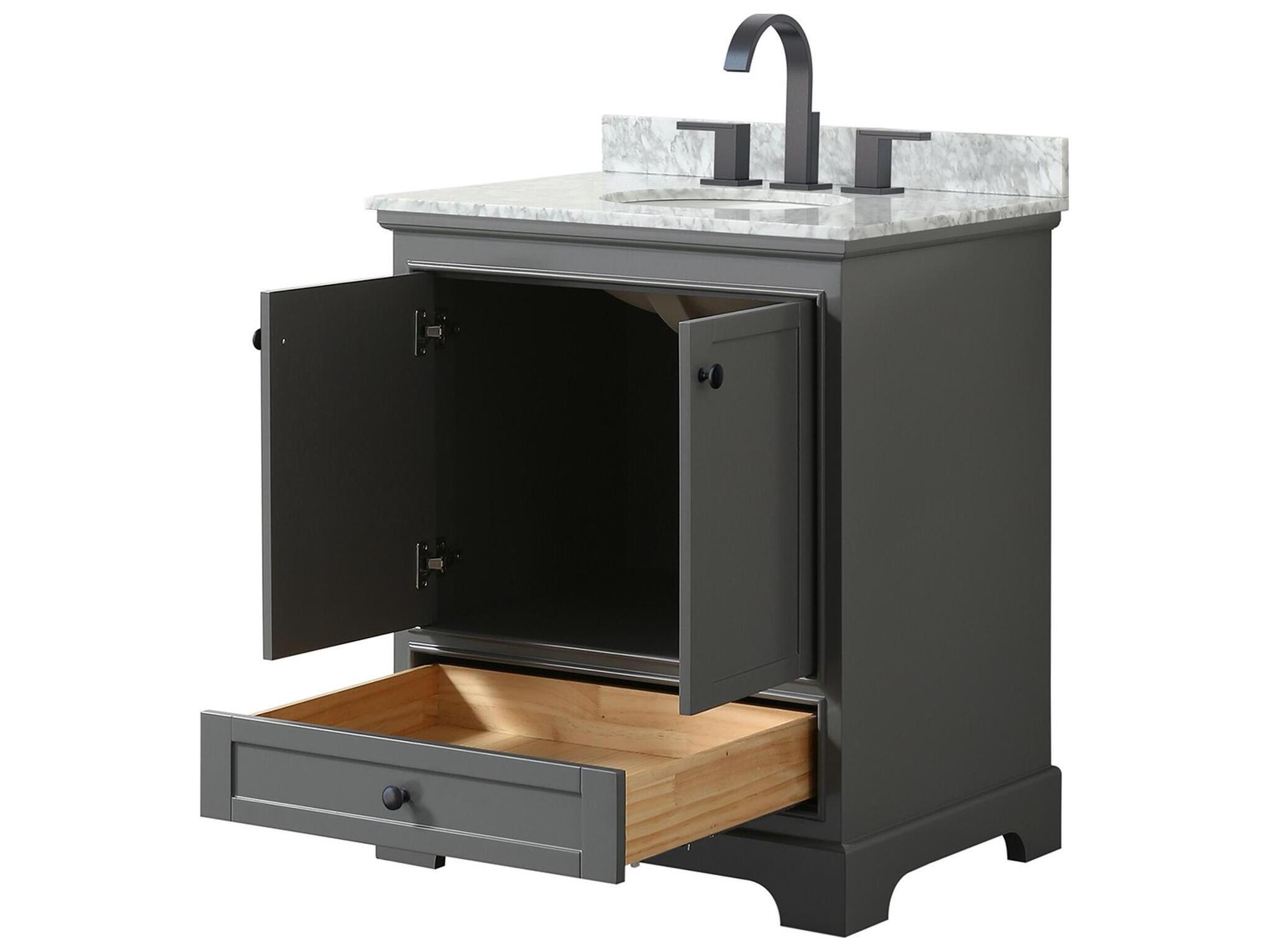 Wyndham Collection Deborah 30" Dark Gray Vanity