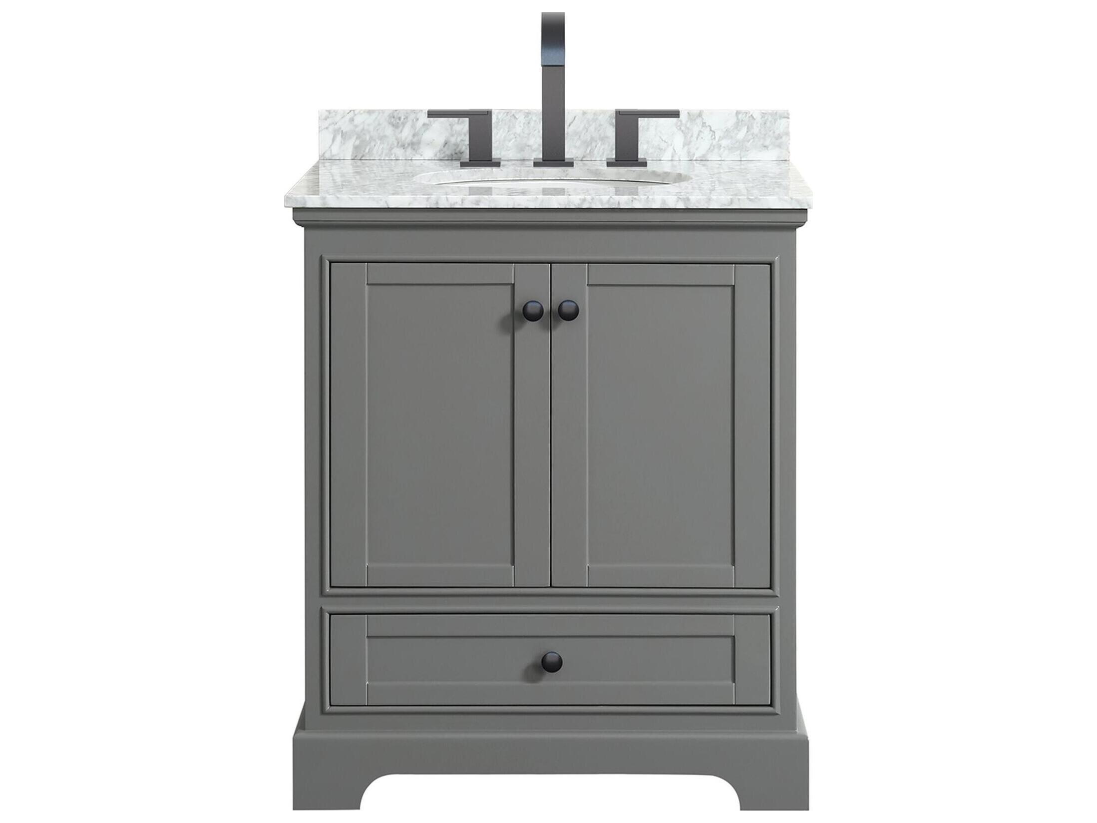 Wyndham Collection Deborah 30" Dark Gray Vanity