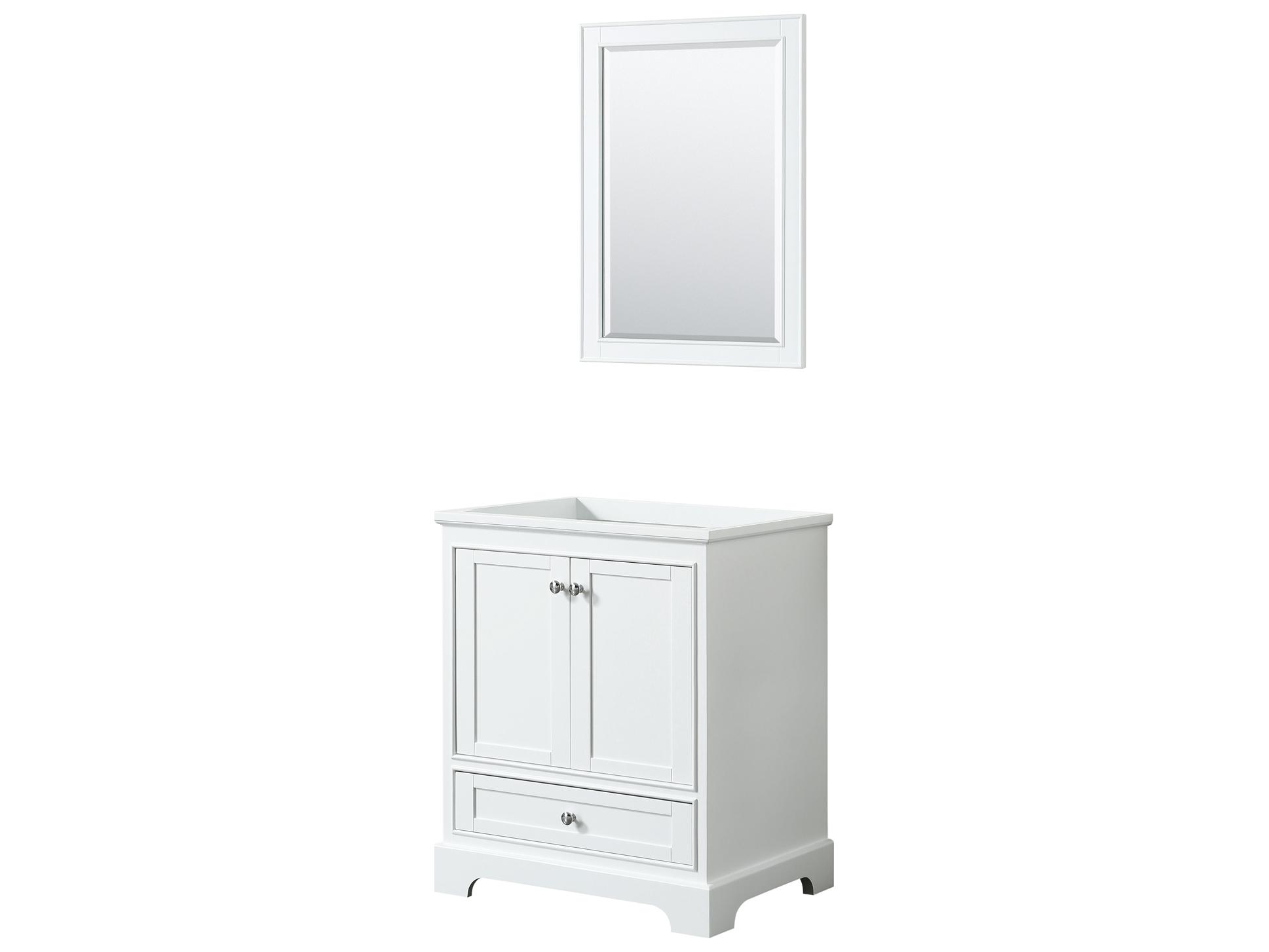 Wyndham Collection Deborah 29" White Vanity with 24" Mirror