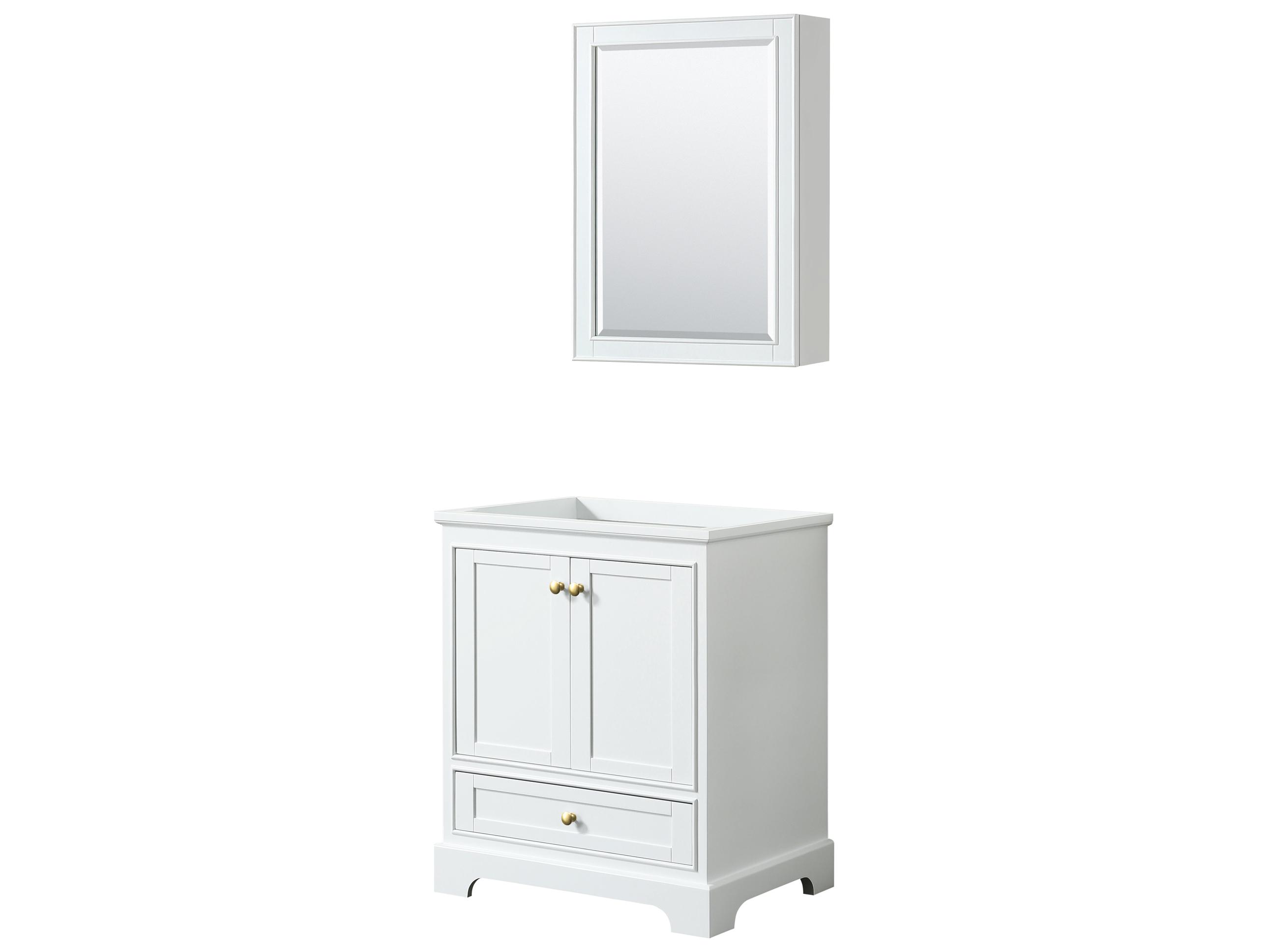 Wyndham Collection Deborah 29" White Vanity with Medicine Cabinet