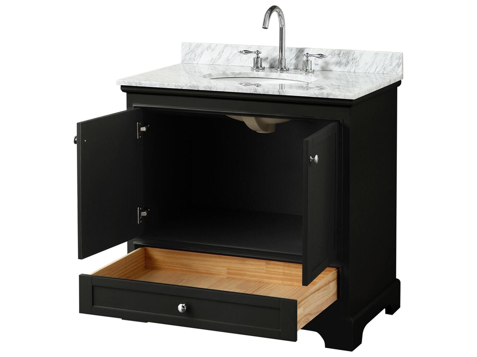 Wyndham Collection Deborah 36" Dark Espresso Vanity