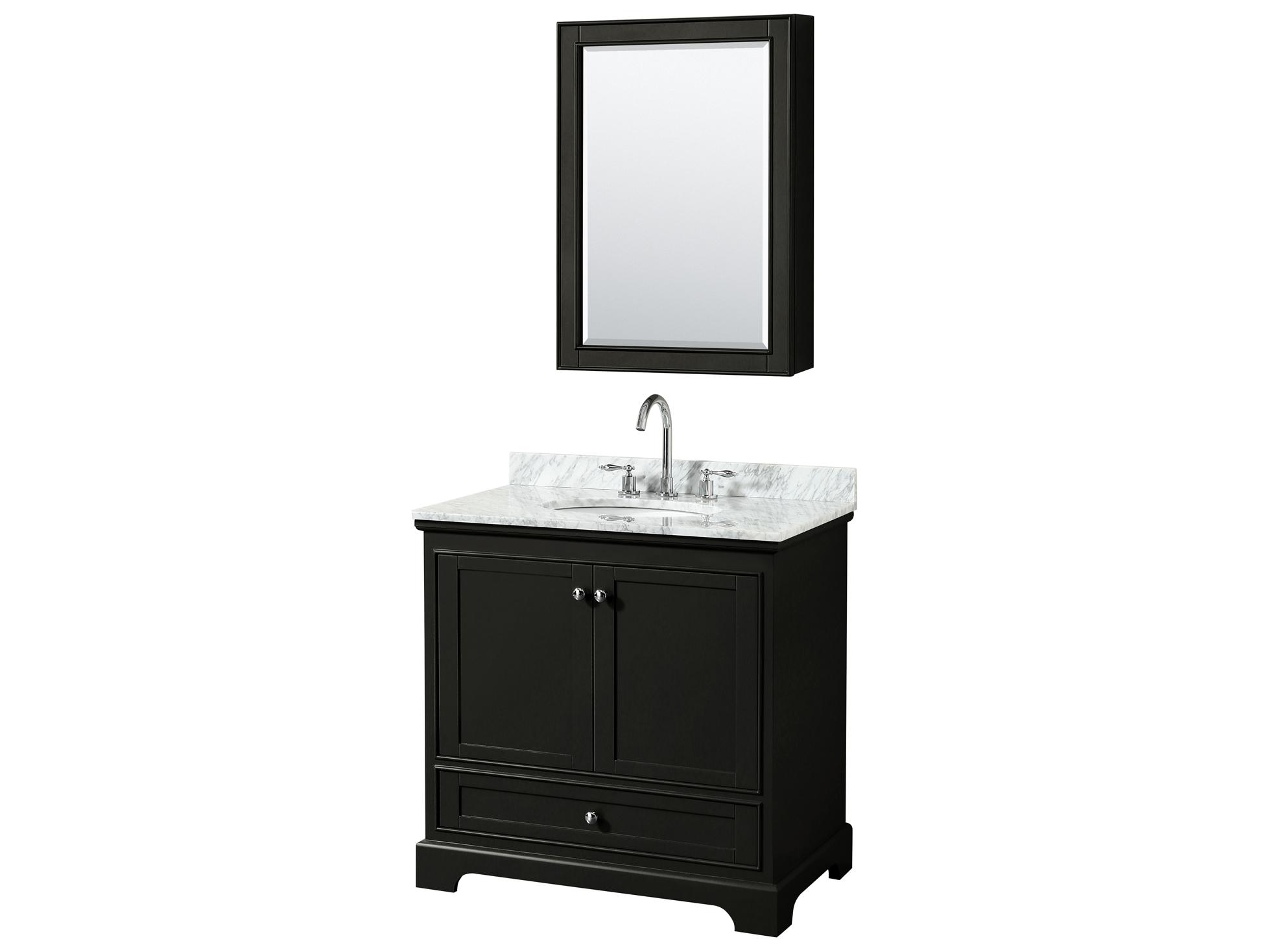 Wyndham Collection Deborah 36" Dark Espresso Vanity