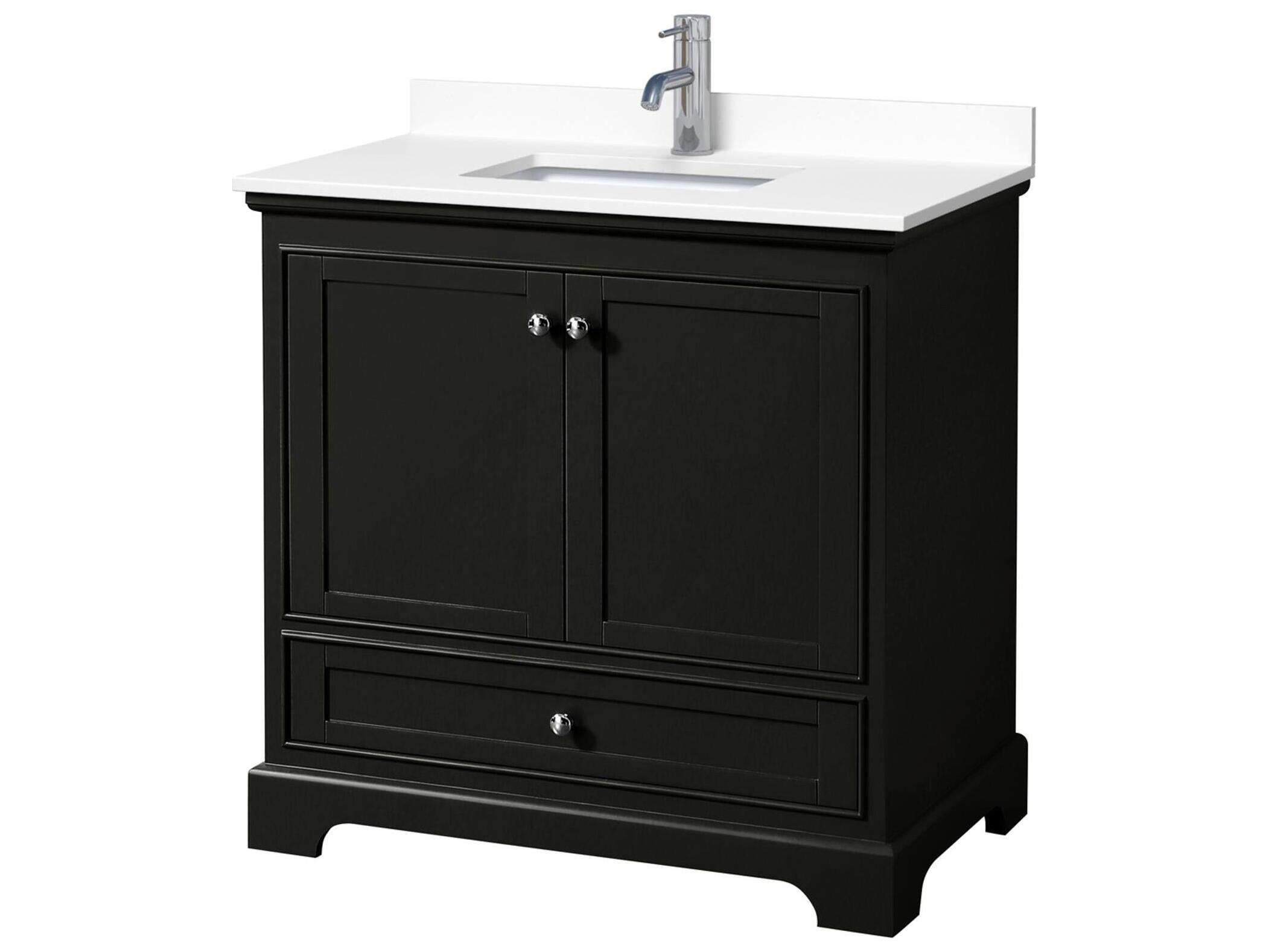 Wyndham Collection Deborah 36" Dark Espresso Vanity