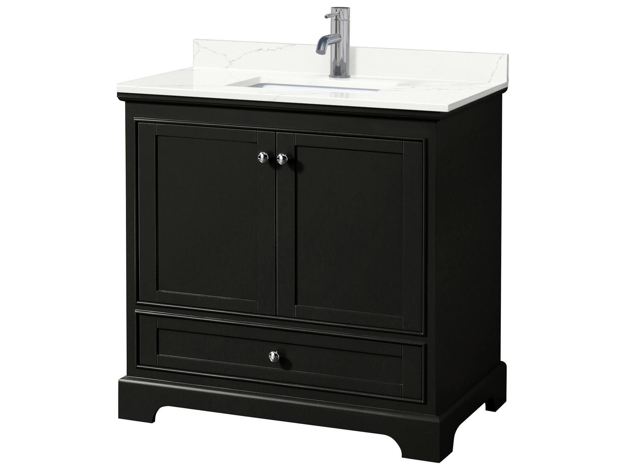 Wyndham Collection Deborah 36" Dark Espresso Vanity