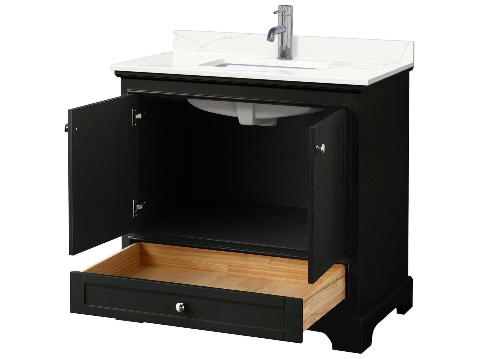 Wyndham Collection Deborah 36" Dark Espresso Vanity