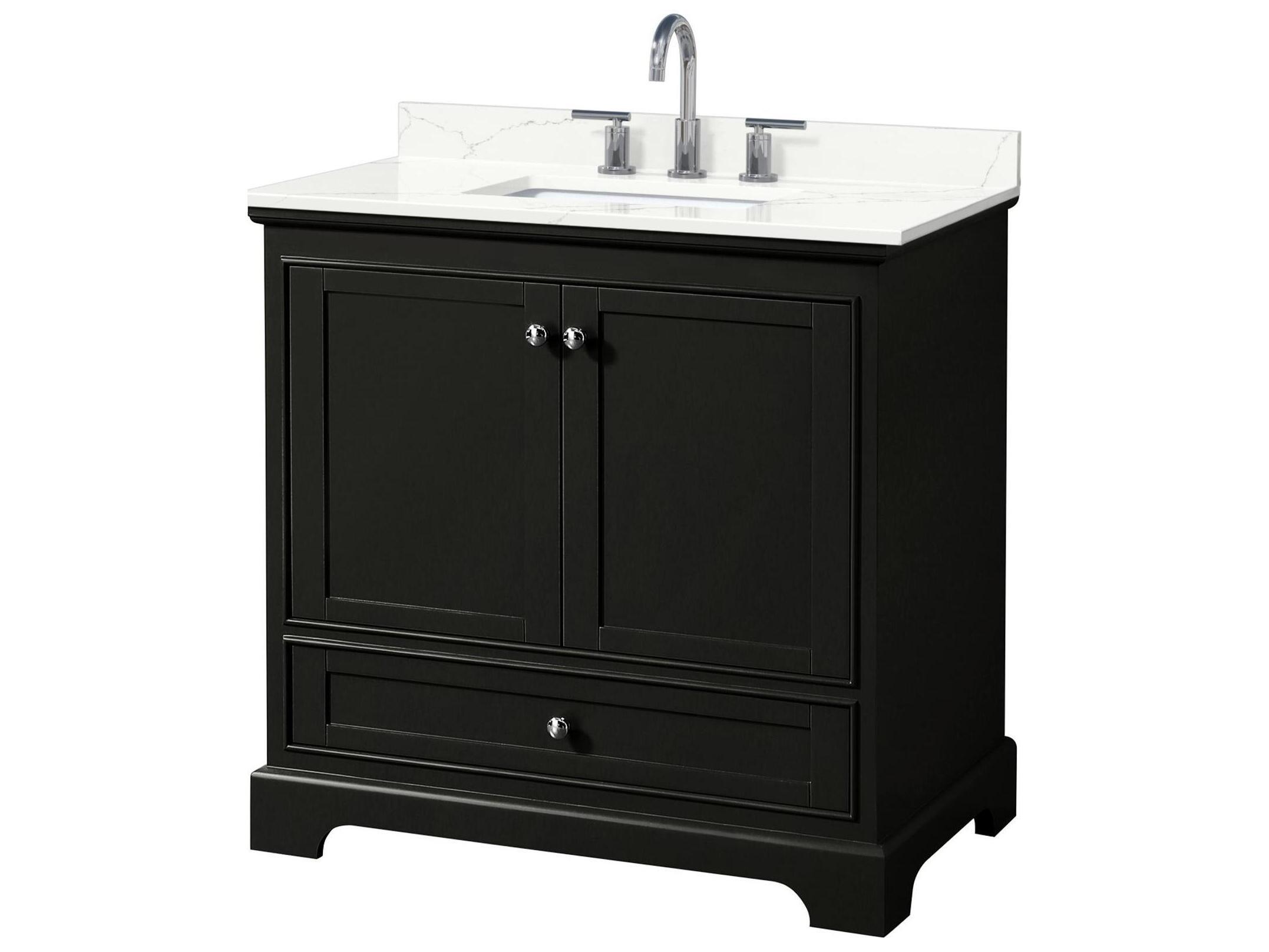 Wyndham Collection Deborah 36" Dark Espresso Vanity