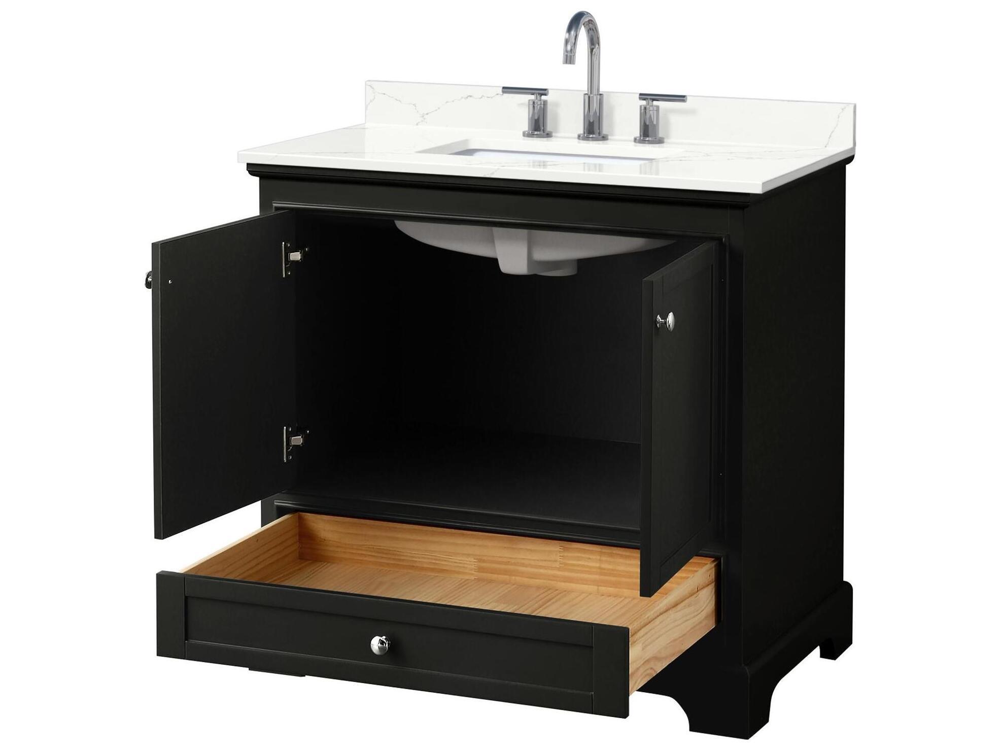 Wyndham Collection Deborah 36" Dark Espresso Vanity