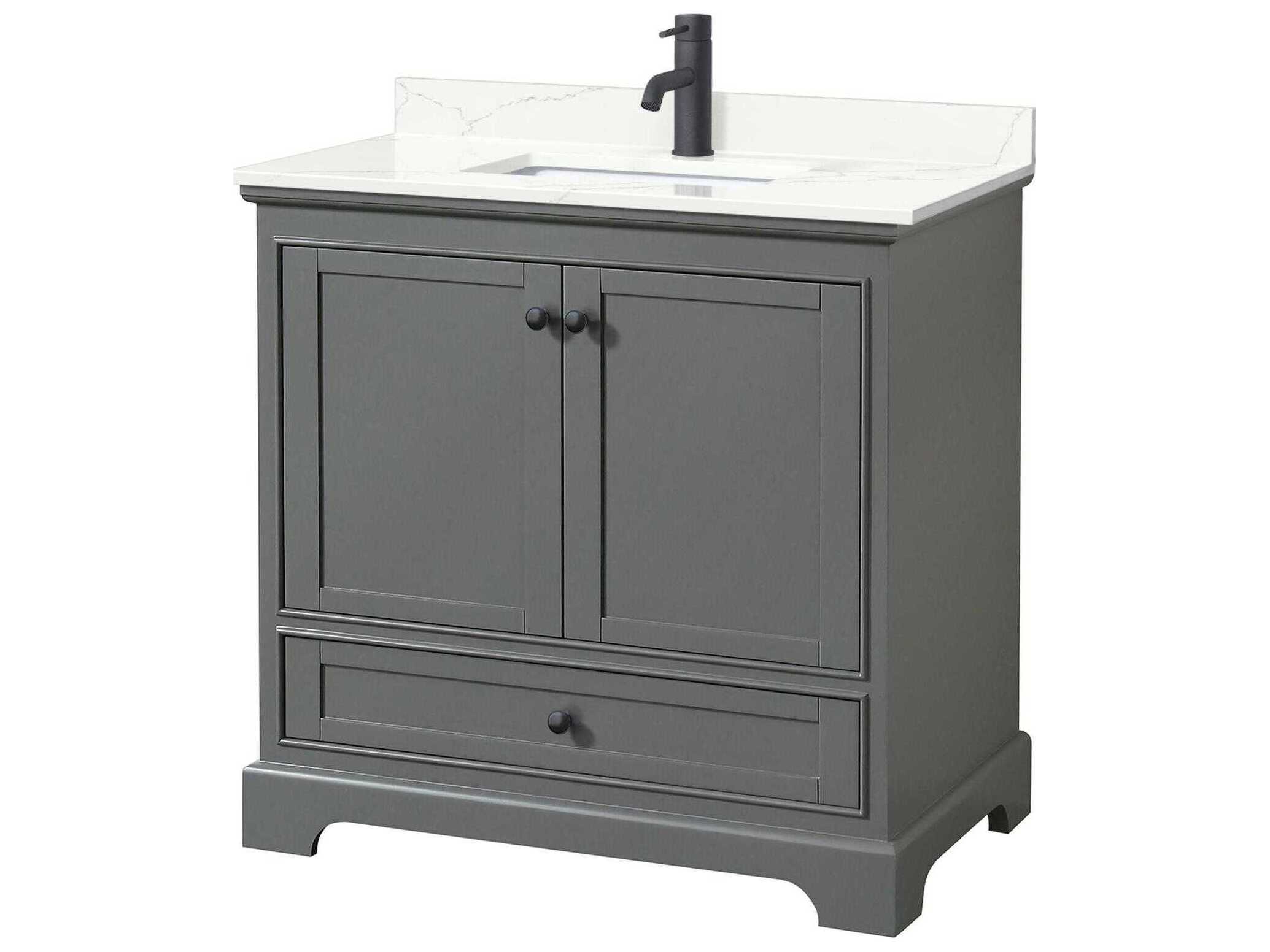 Wyndham Collection Deborah 36" Dark Gray Vanity