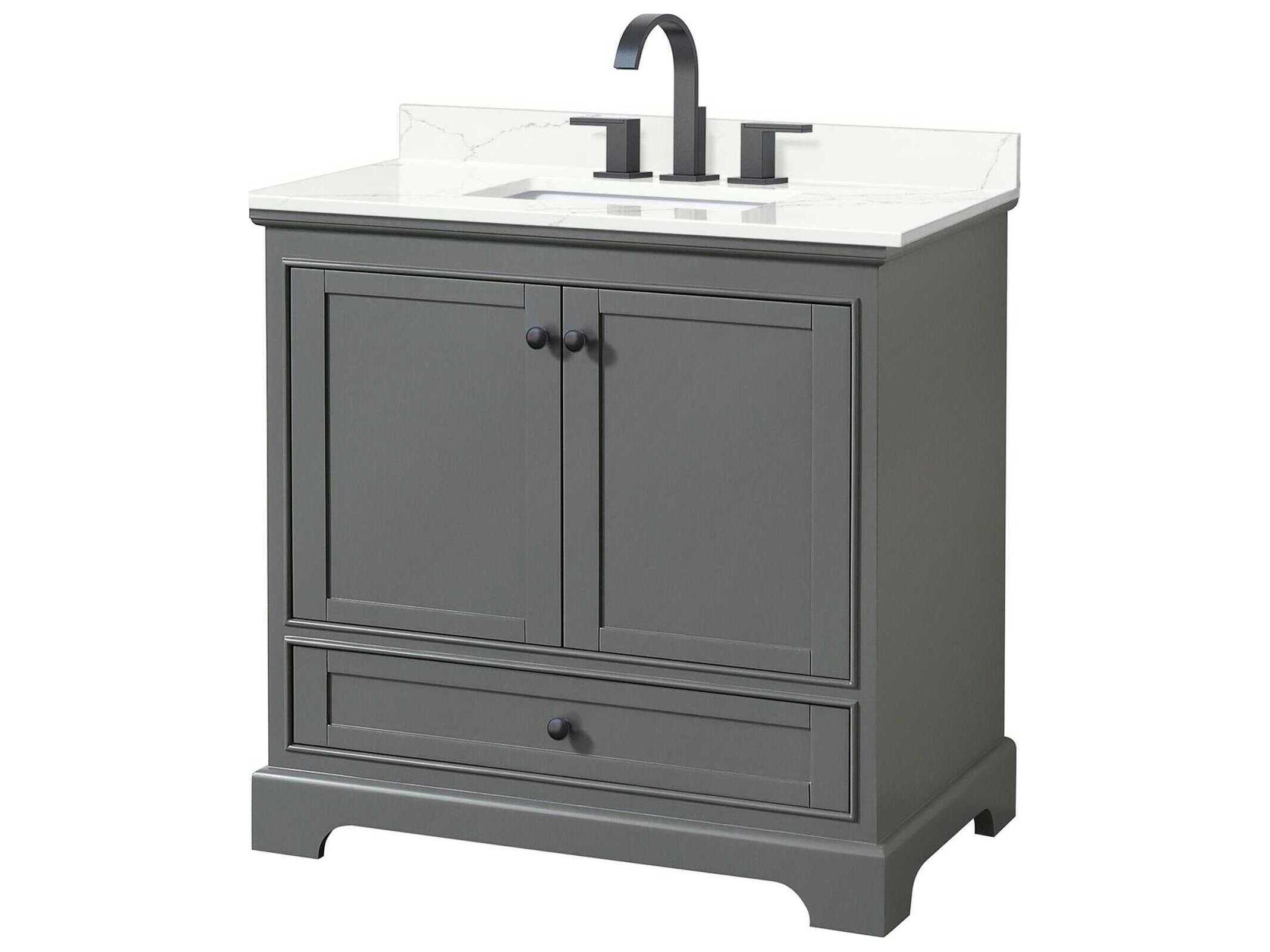 Wyndham Collection Deborah 36" Dark Gray Vanity