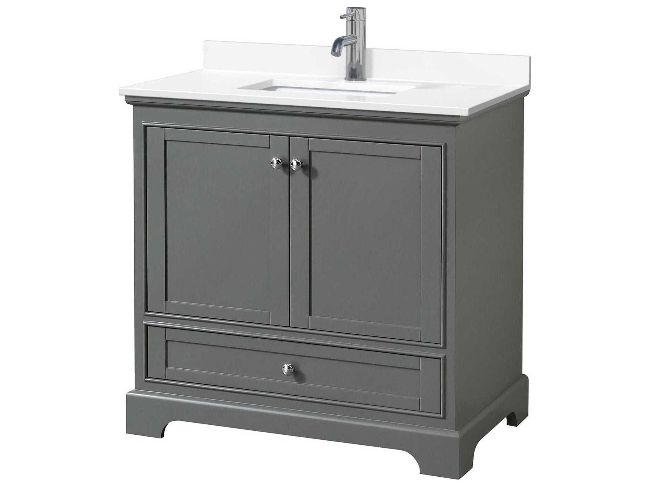 Wyndham Collection Deborah 36" Dark Gray Vanity