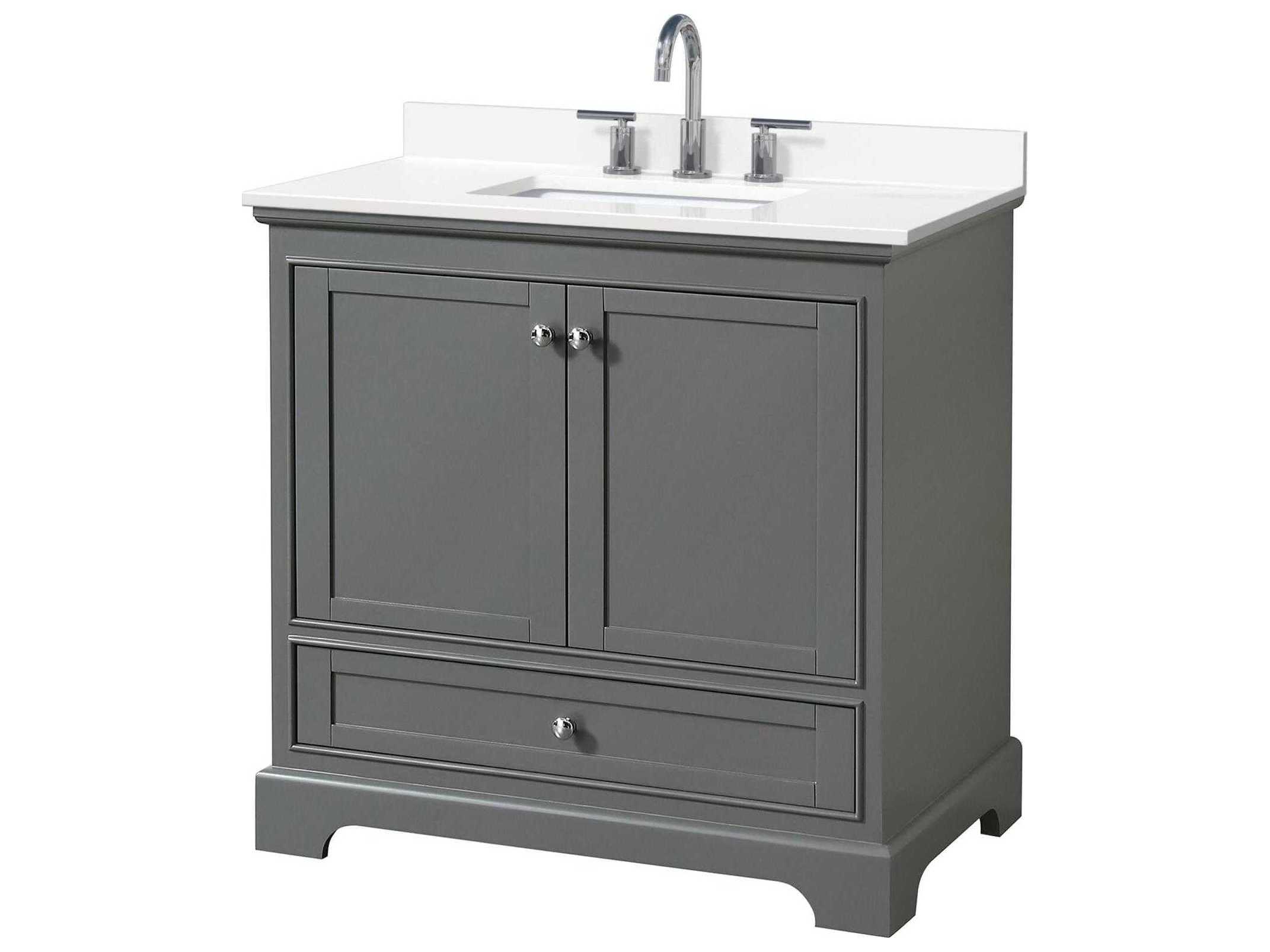 Wyndham Collection Deborah 36" Dark Gray Vanity