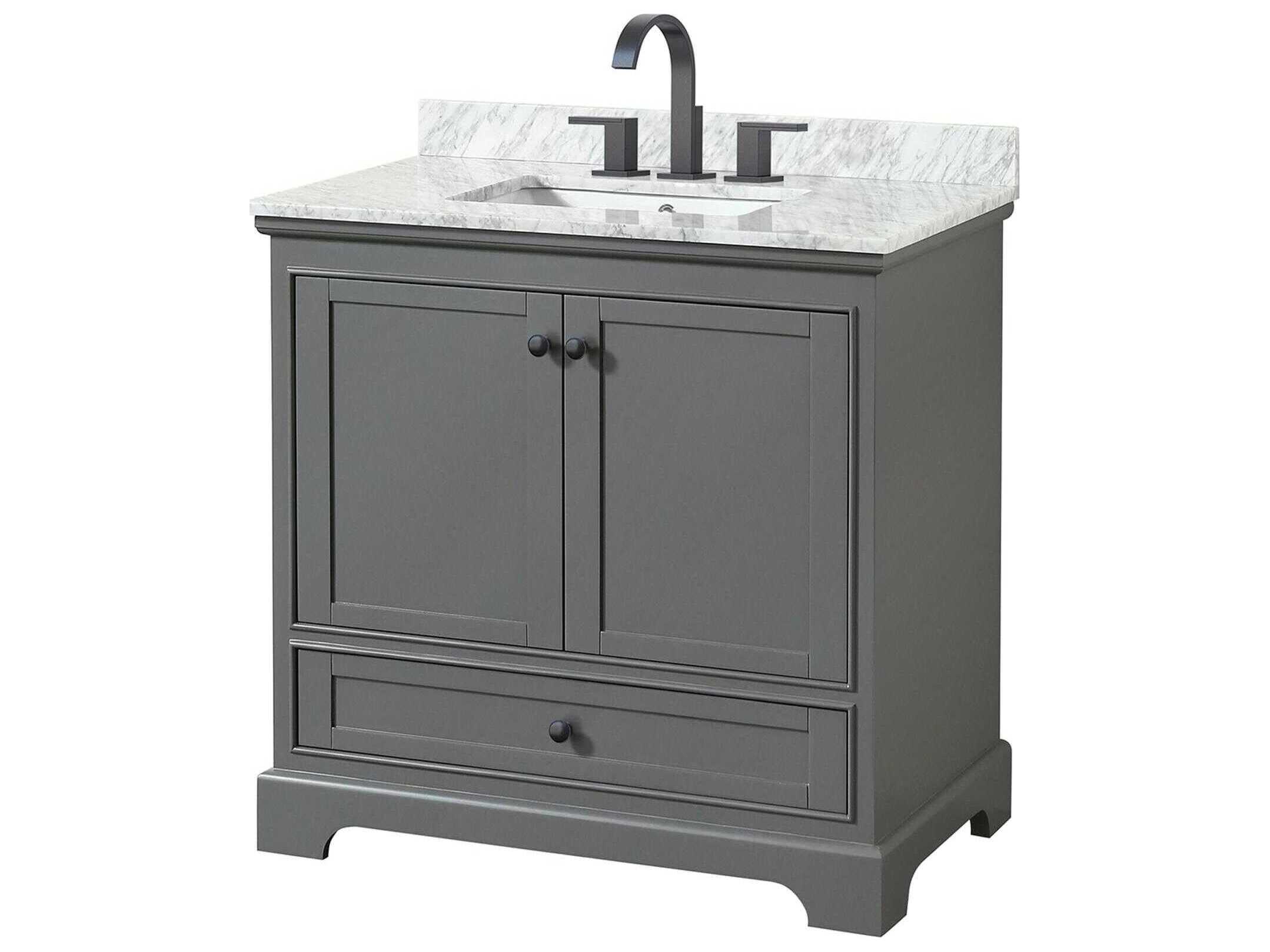 Wyndham Collection Deborah 36" Dark Gray Vanity