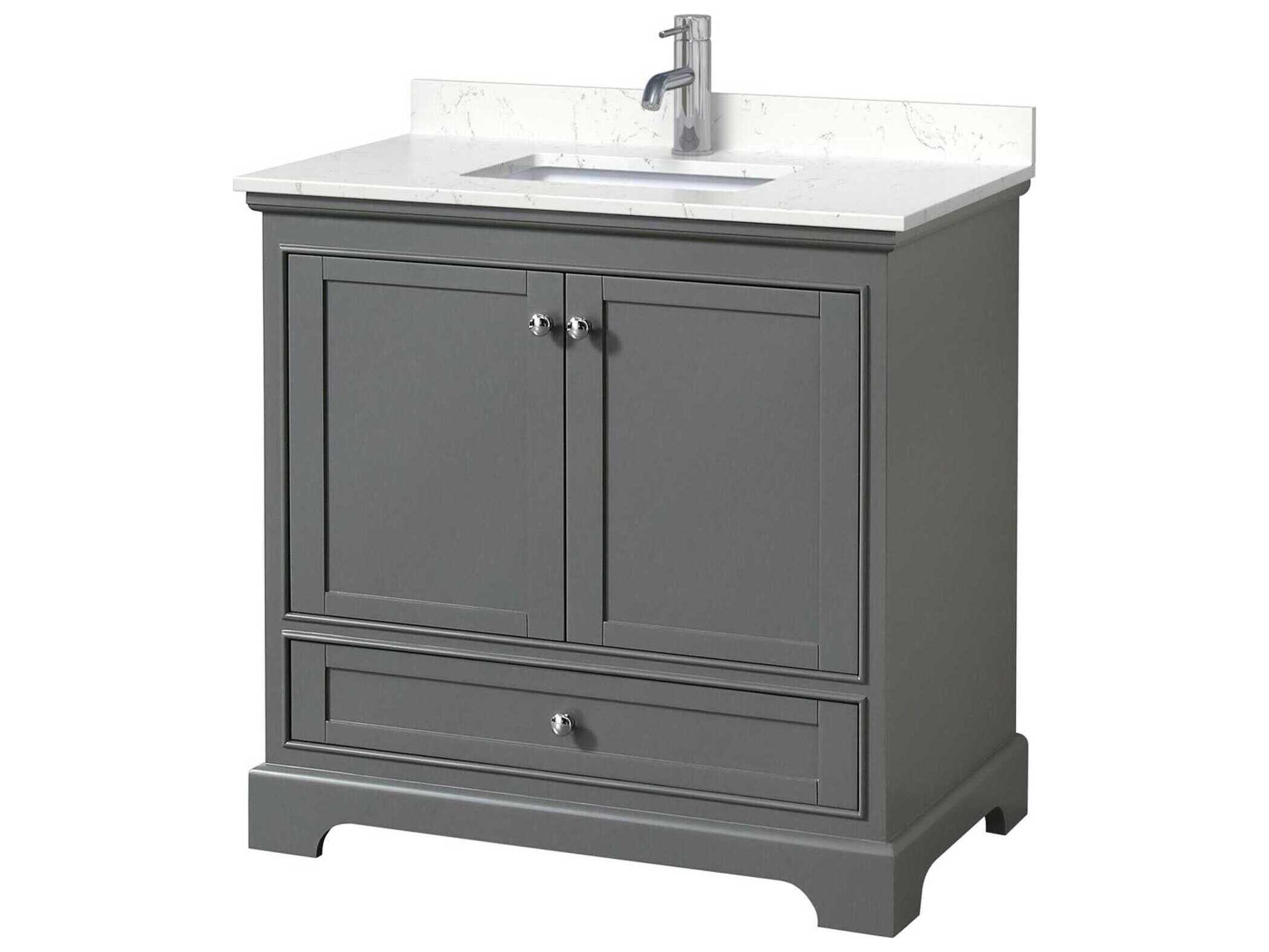 Wyndham Collection Deborah 36" Dark Gray Vanity
