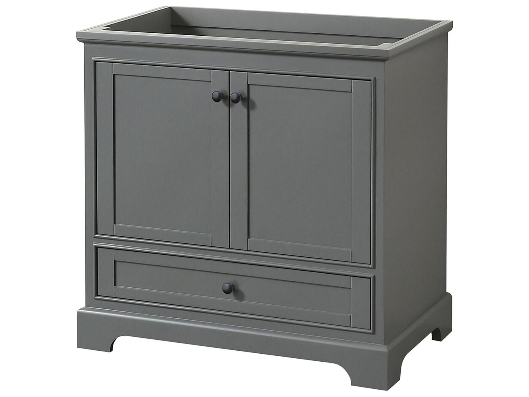 Wyndham Collection Deborah 35" Dark Gray Vanity