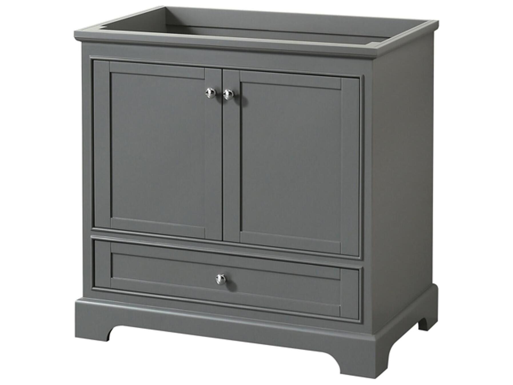 Wyndham Collection Deborah 35" Dark Gray Vanity