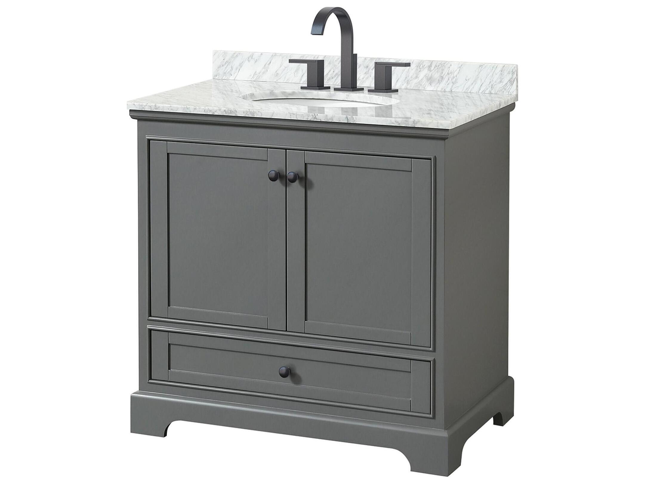 Wyndham Collection Deborah 36" Dark Gray Vanity