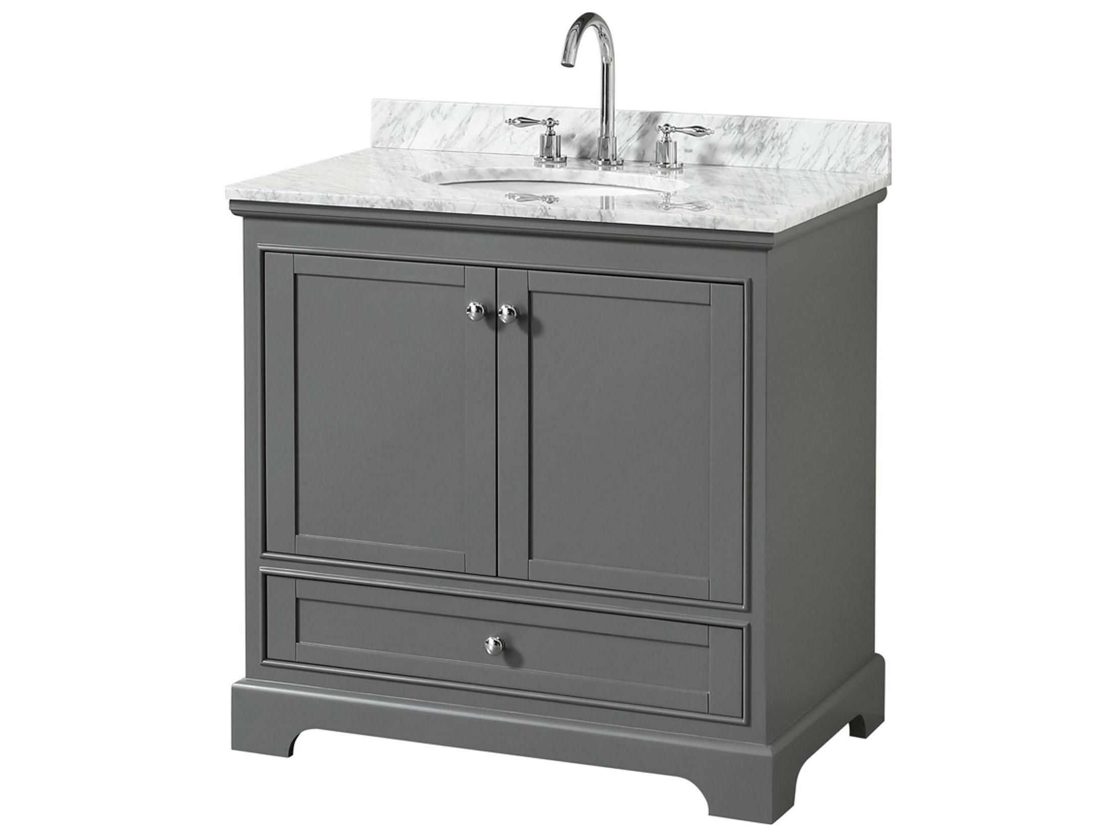 Wyndham Collection Deborah 36" Dark Gray Vanity