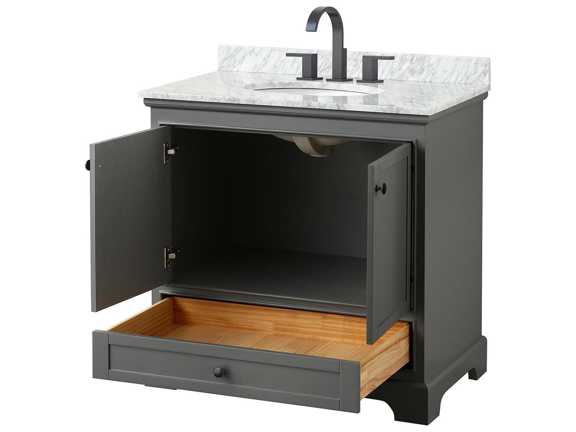 Wyndham Collection Deborah 36" Dark Gray Vanity