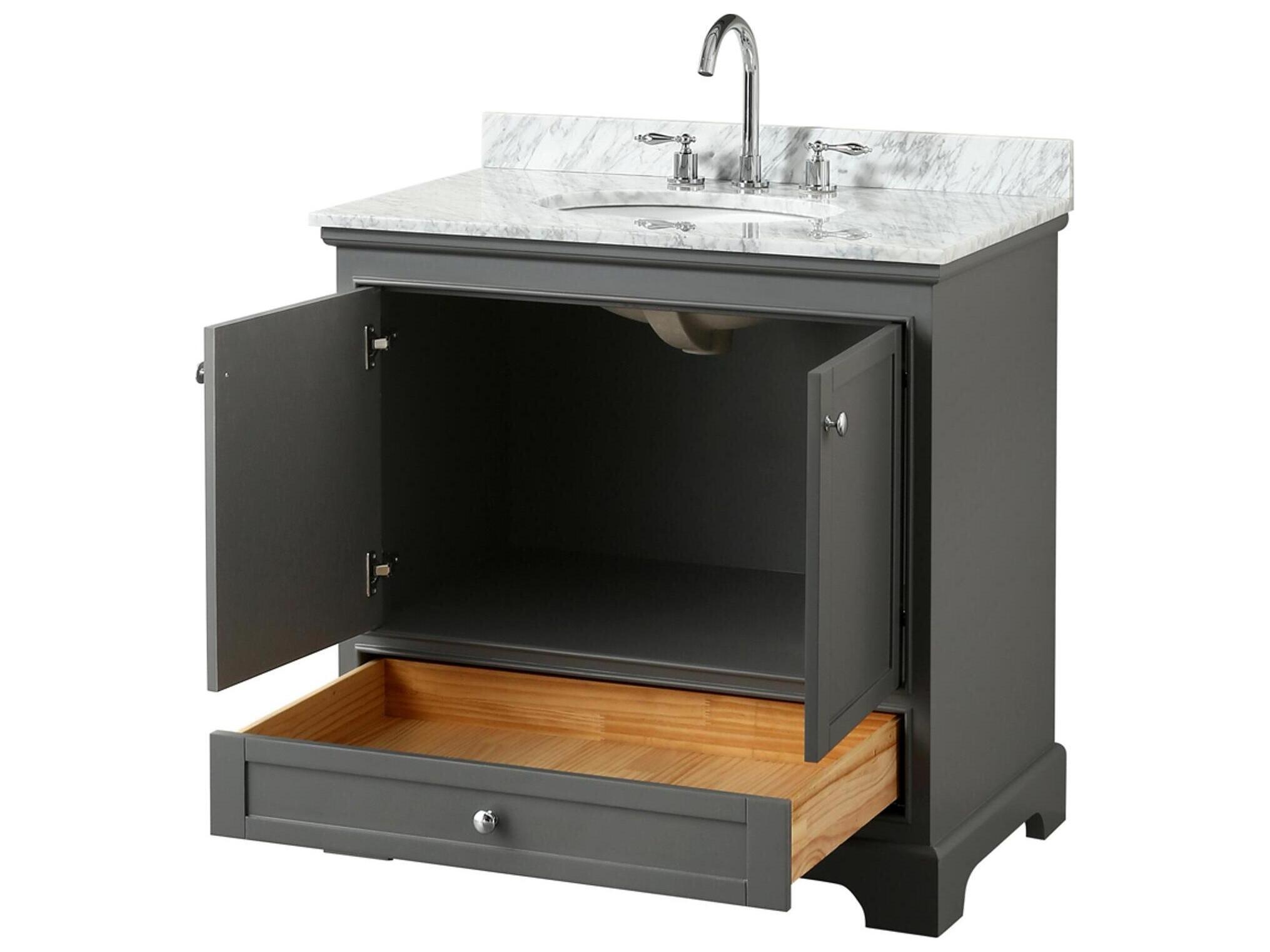 Wyndham Collection Deborah 36" Dark Gray Vanity