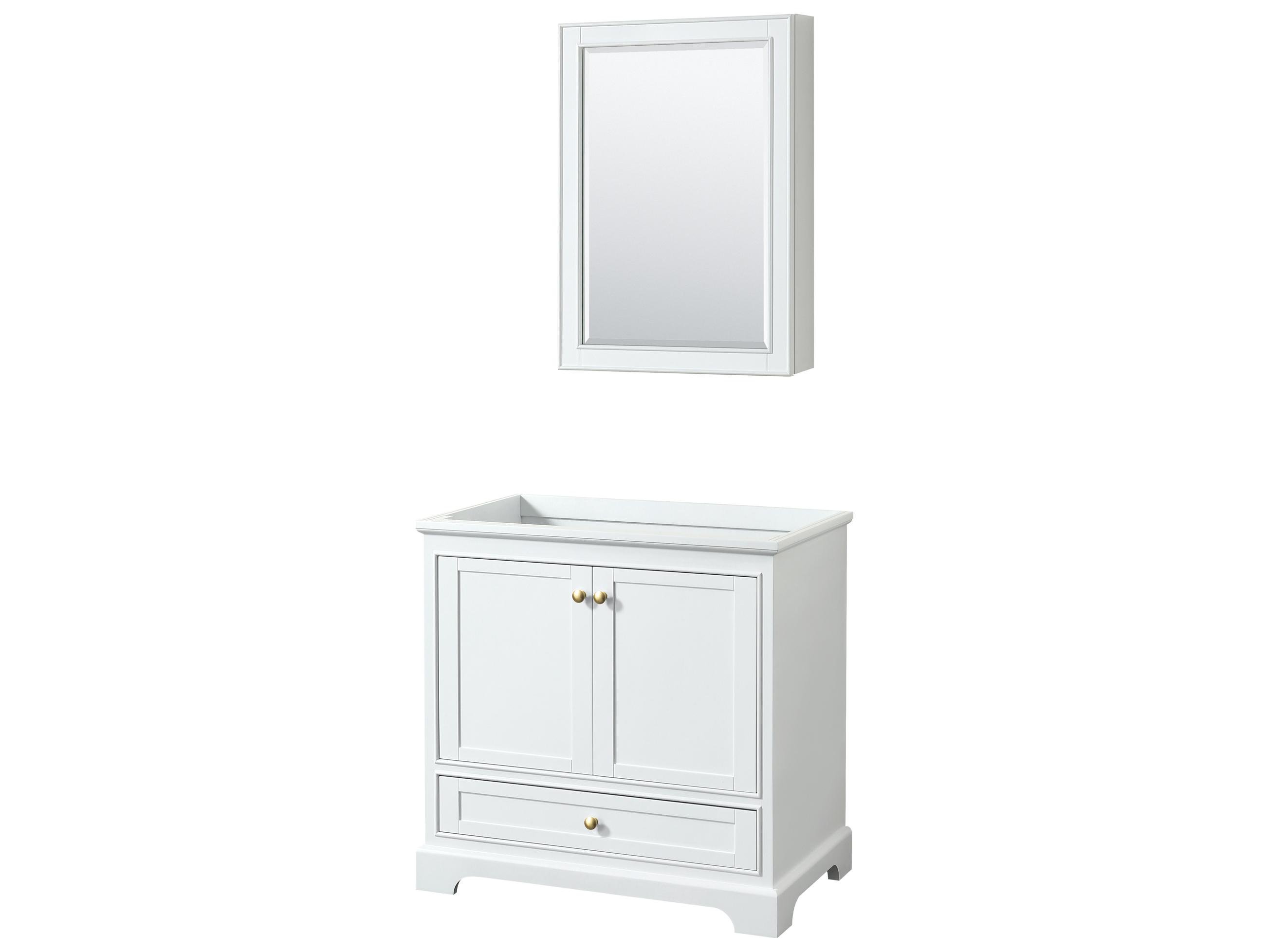Wyndham Collection Deborah 35" White Vanity with Medicine Cabinet