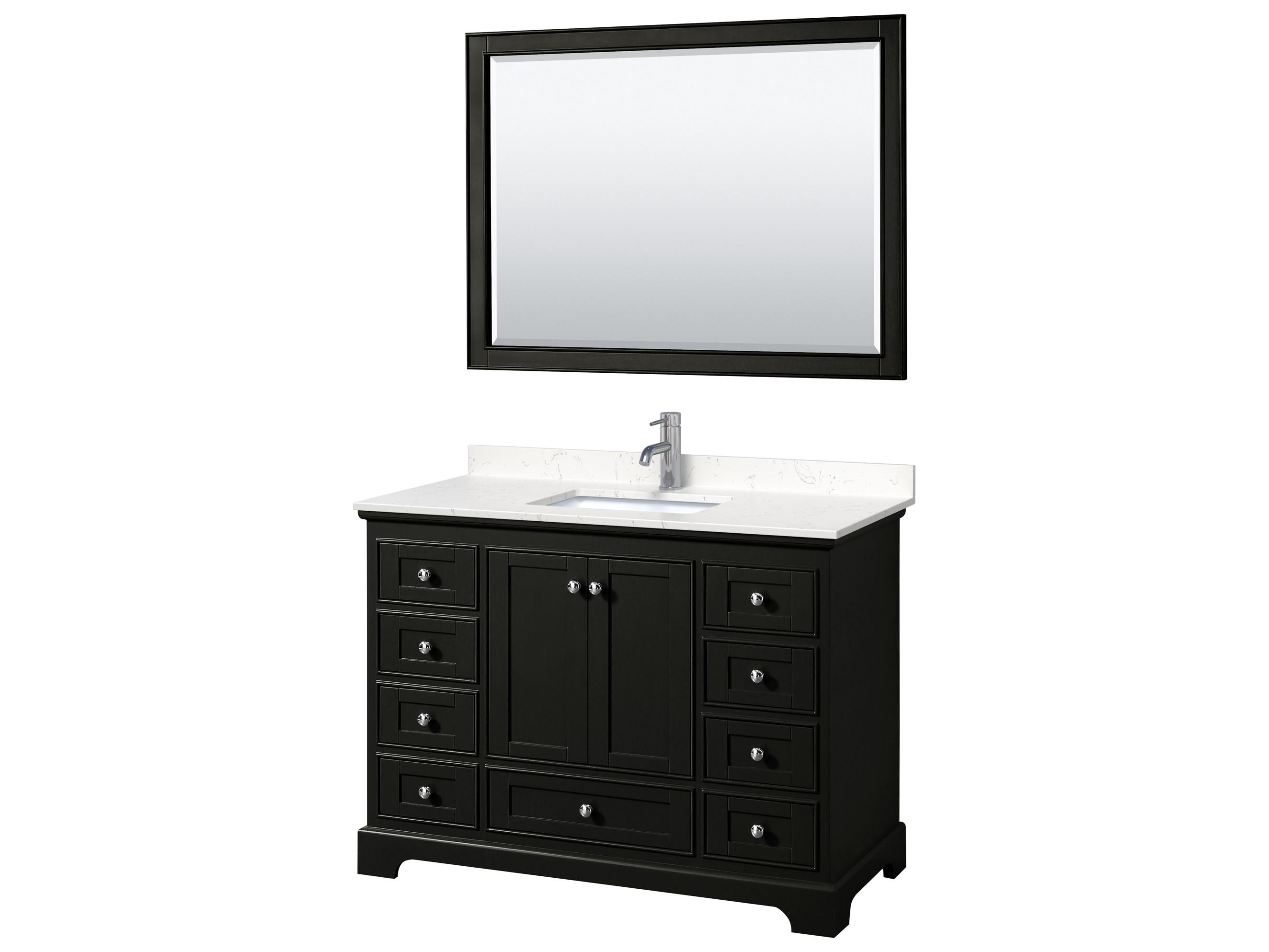 Wyndham Collection Deborah 48" Dark Espresso Vanity with 46" Mirror
