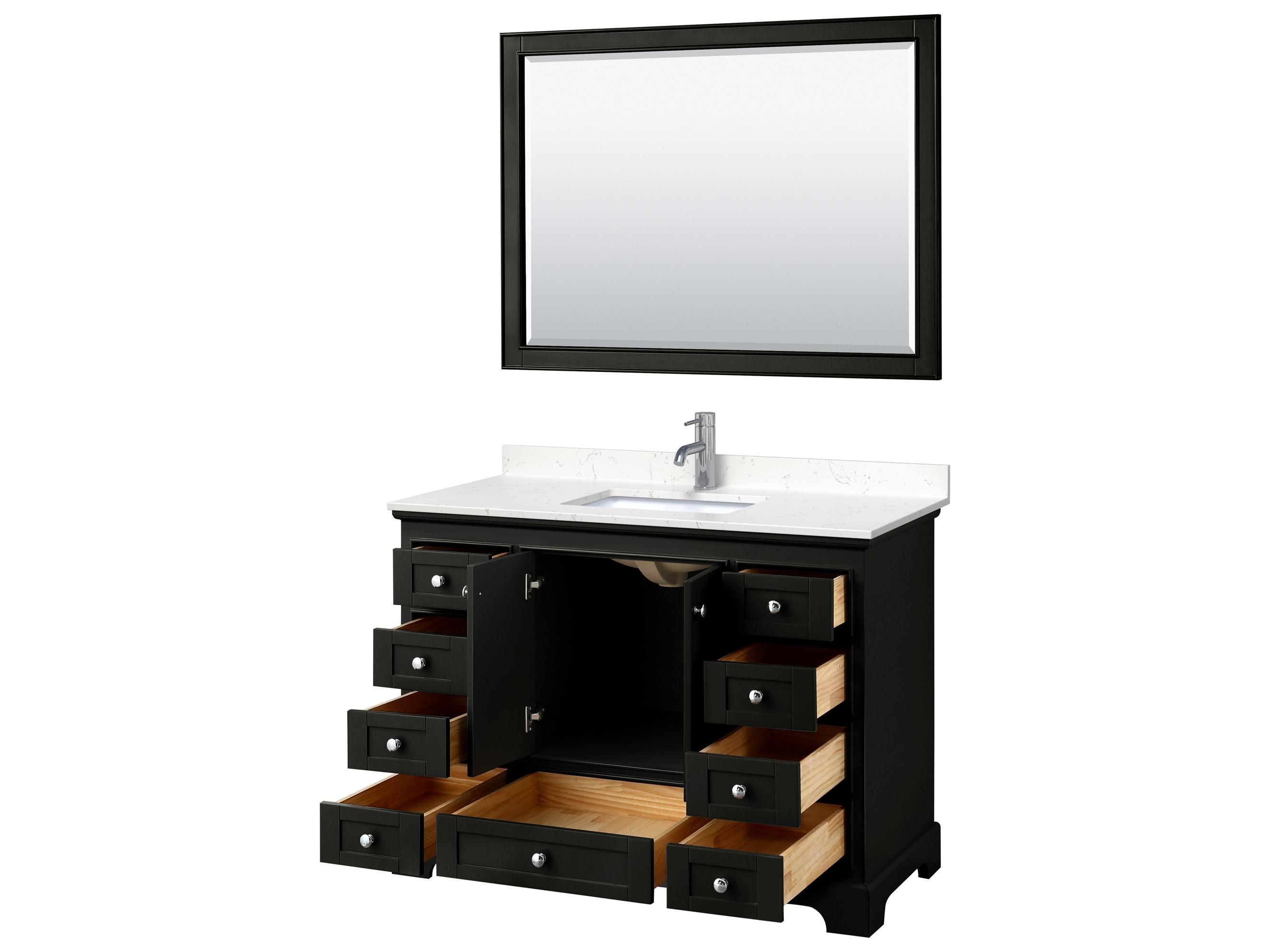 Wyndham Collection Deborah 48" Dark Espresso Vanity with 46" Mirror