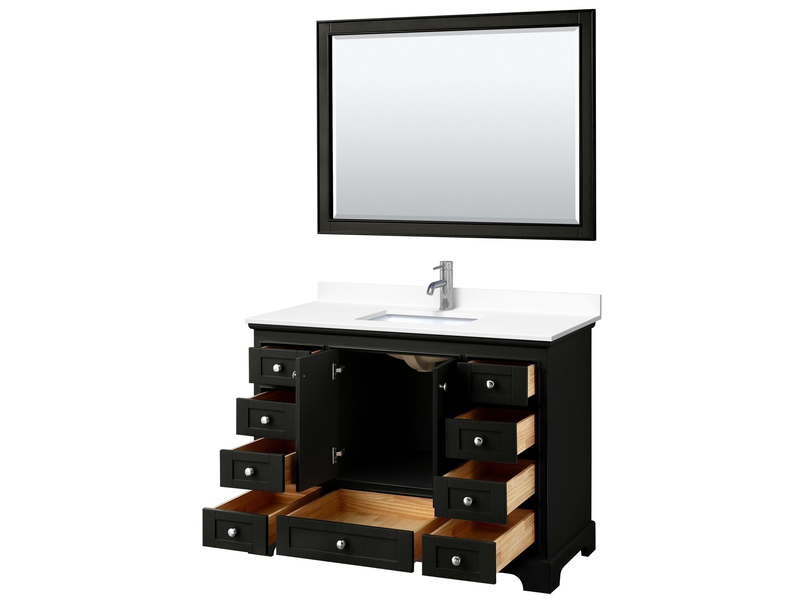 Wyndham Collection Deborah 48" Dark Espresso Vanity with 46" Mirror