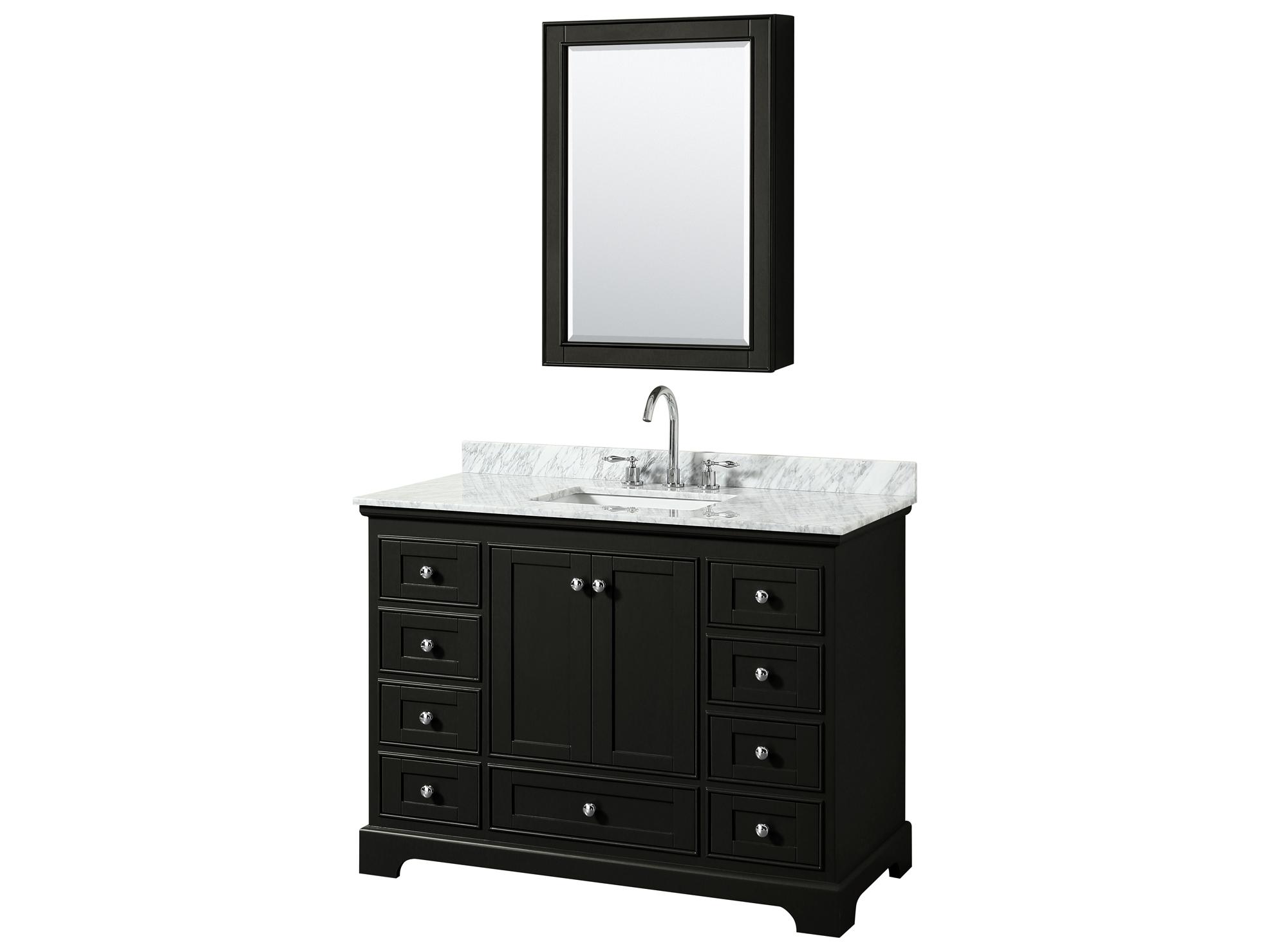 Wyndham Collection Deborah 48" Dark Espresso Vanity with Medicine Cabinet