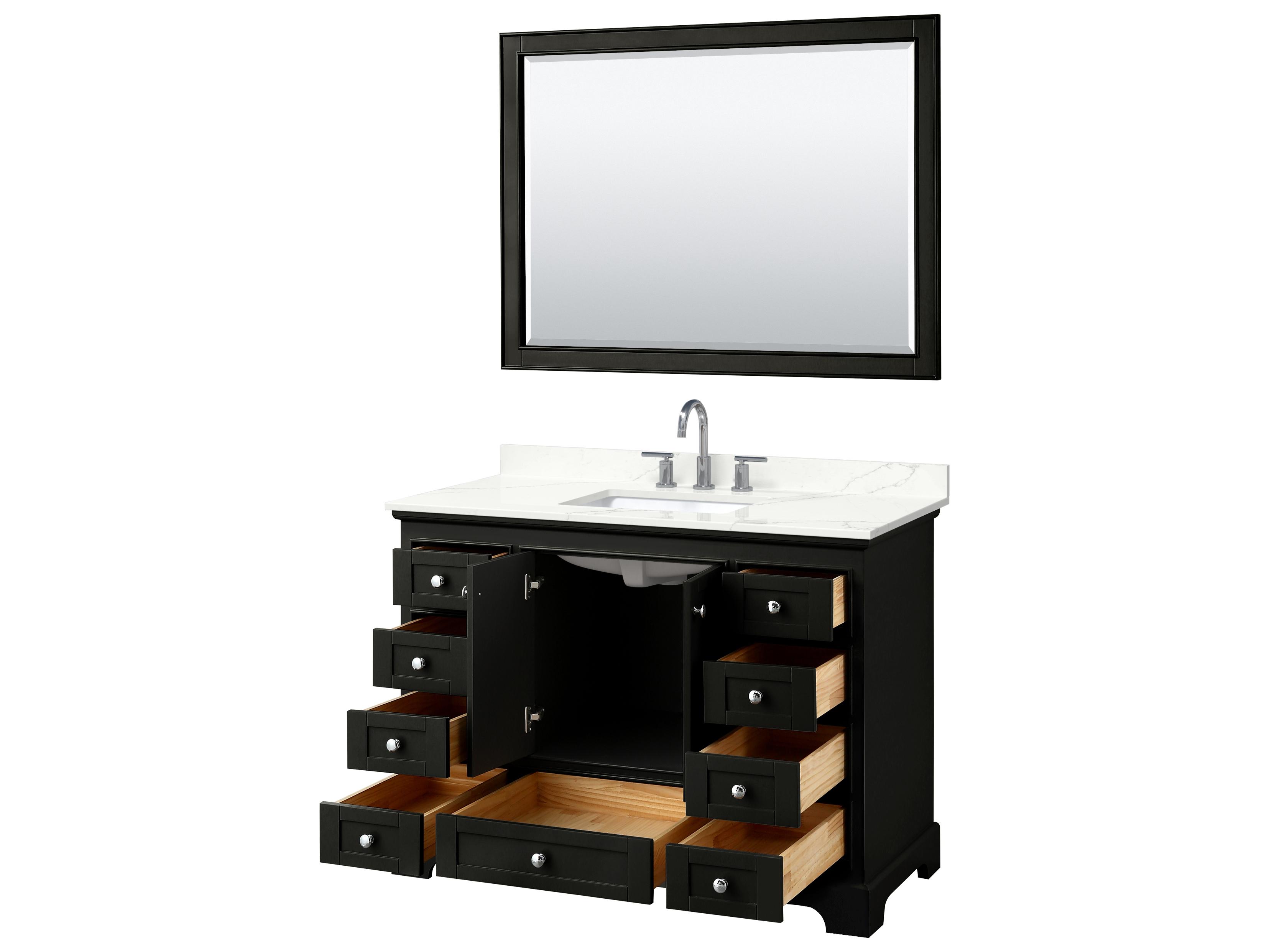 Wyndham Collection Deborah 48" Dark Espresso Vanity with 46" Mirror