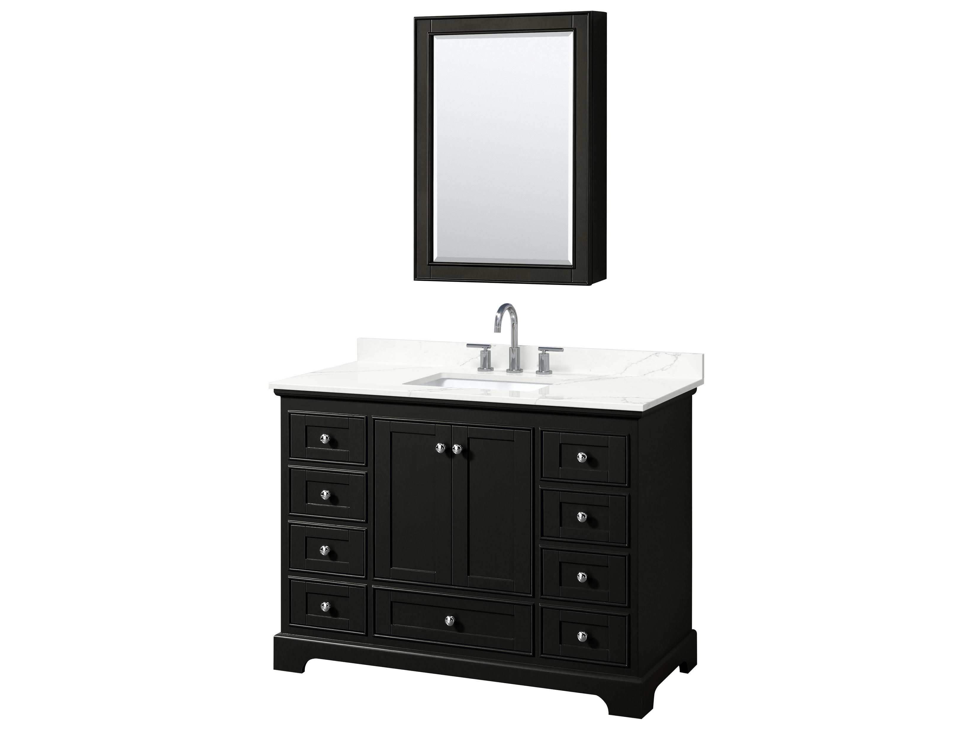 Wyndham Collection Deborah 48" Dark Espresso Vanity with Medicine Cabinet