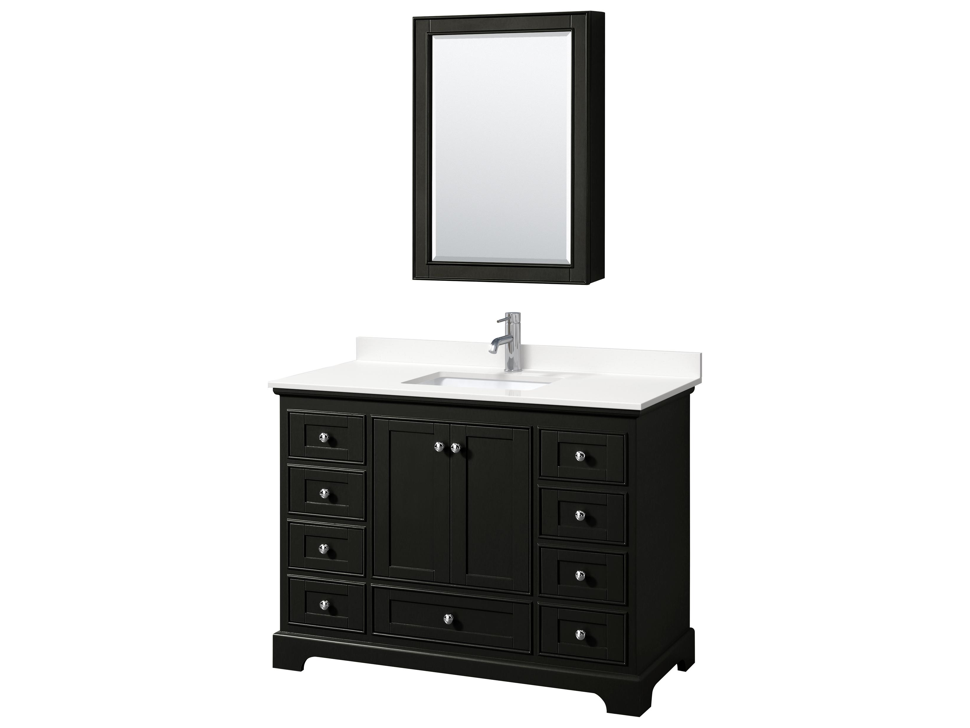 Wyndham Collection Deborah 48" Dark Espresso Vanity with Medicine Cabinet