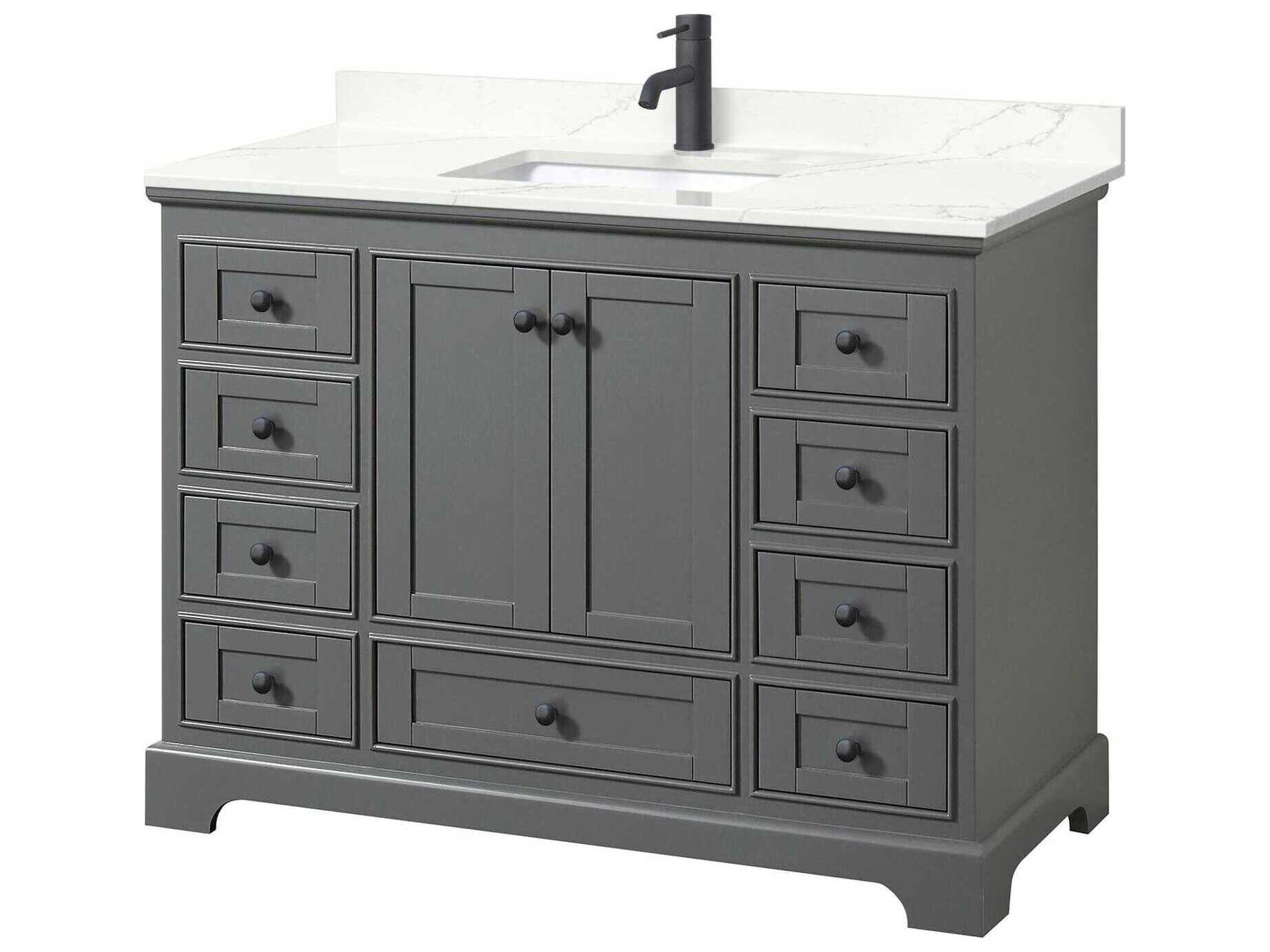 Wyndham Collection Deborah 48" Dark Gray Vanity