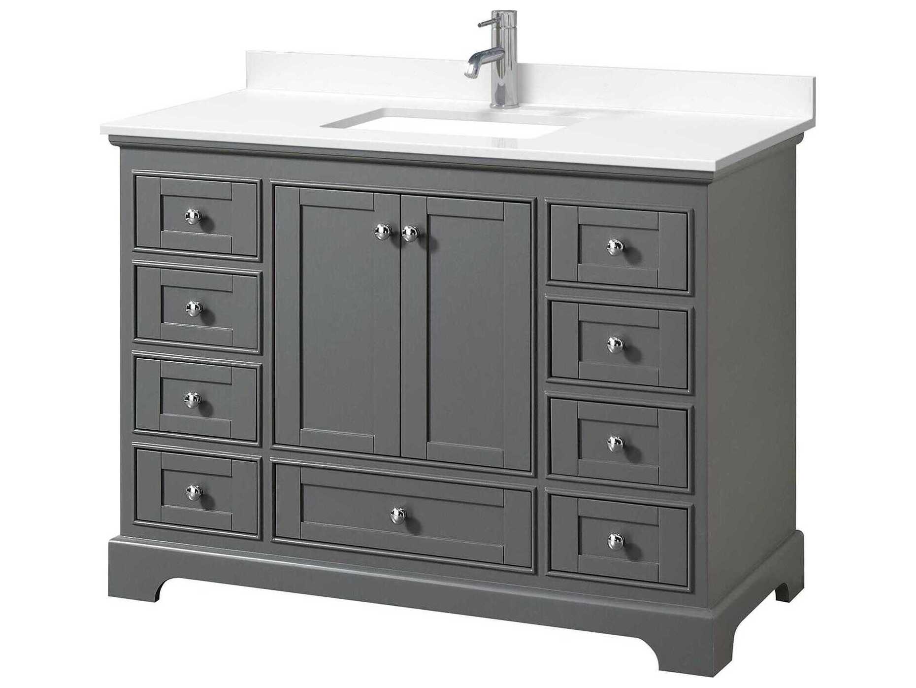 Wyndham Collection Deborah 48" Dark Gray Vanity