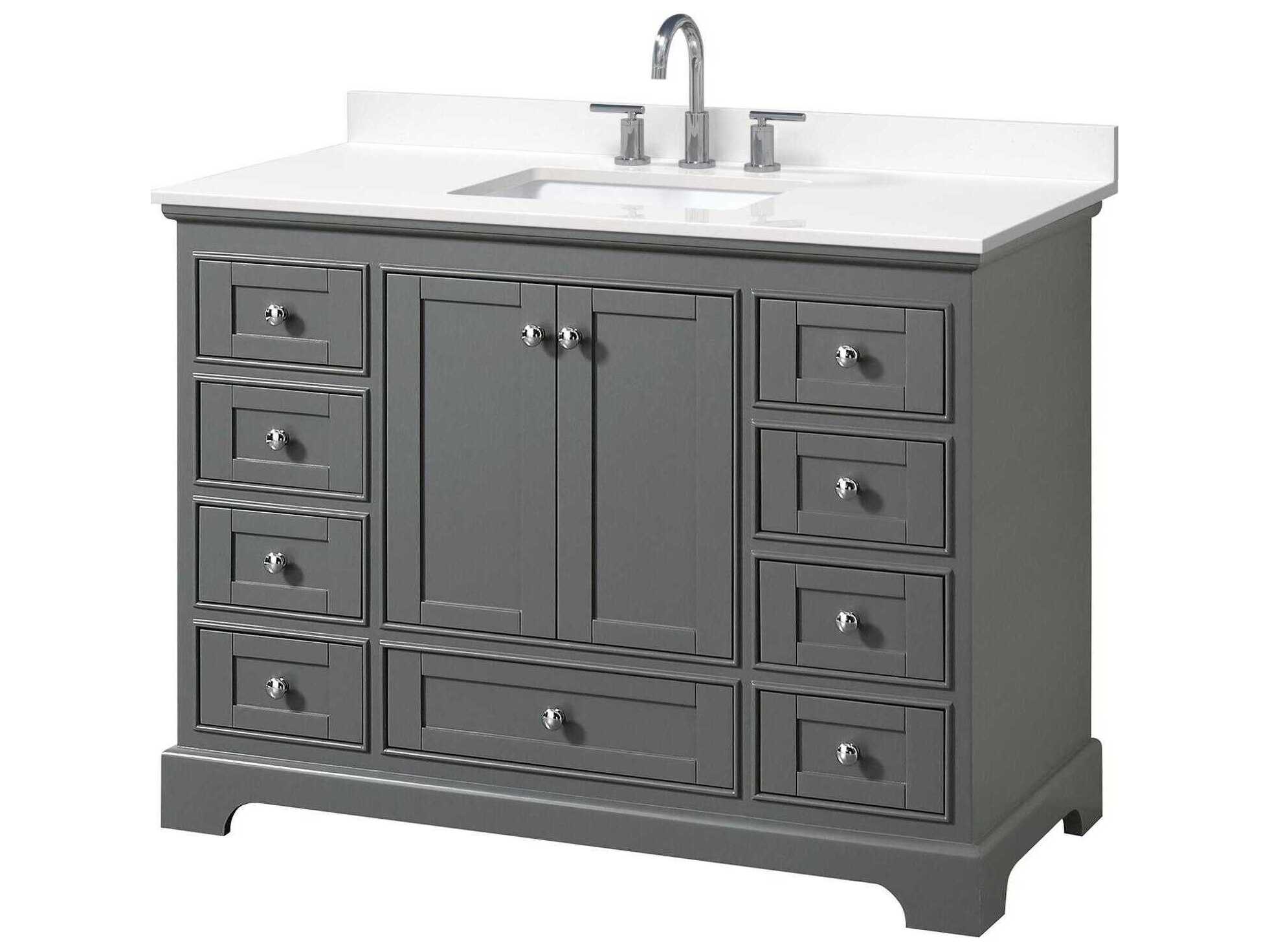 Wyndham Collection Deborah 48" Dark Gray Vanity