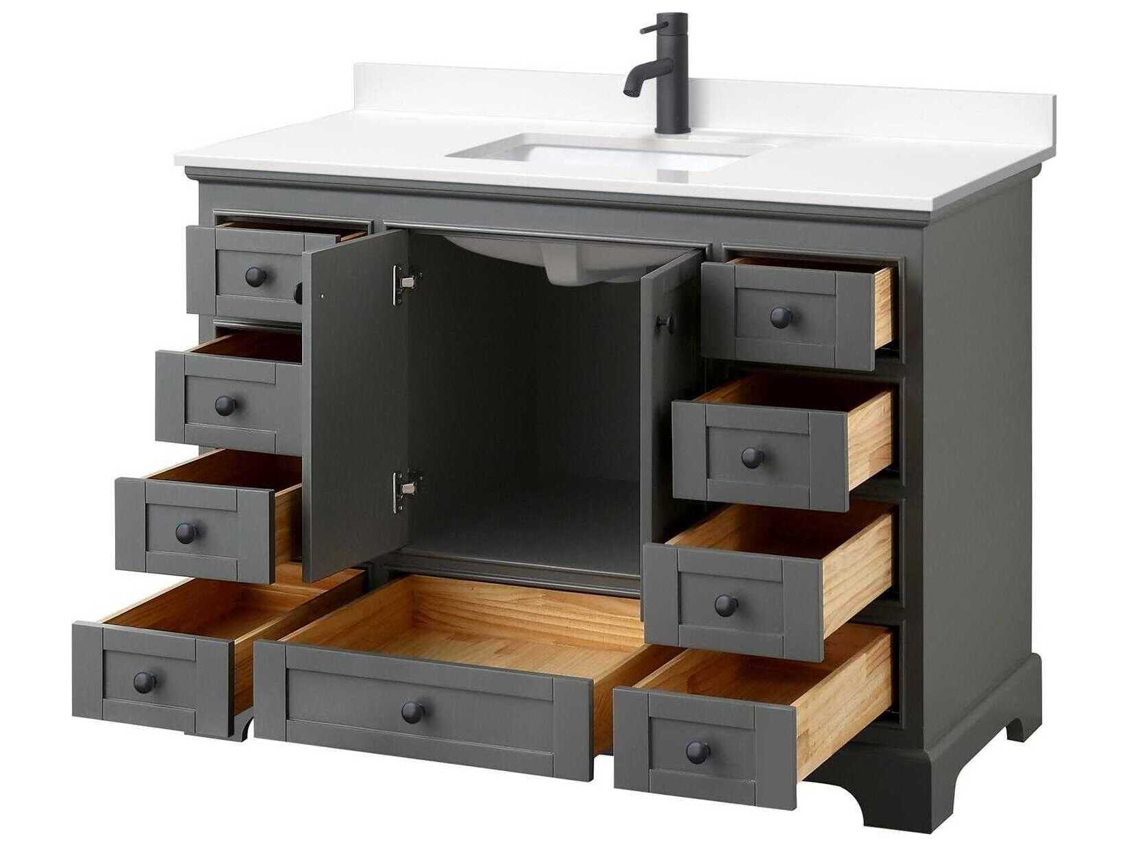 Wyndham Collection Deborah 48" Dark Gray Vanity