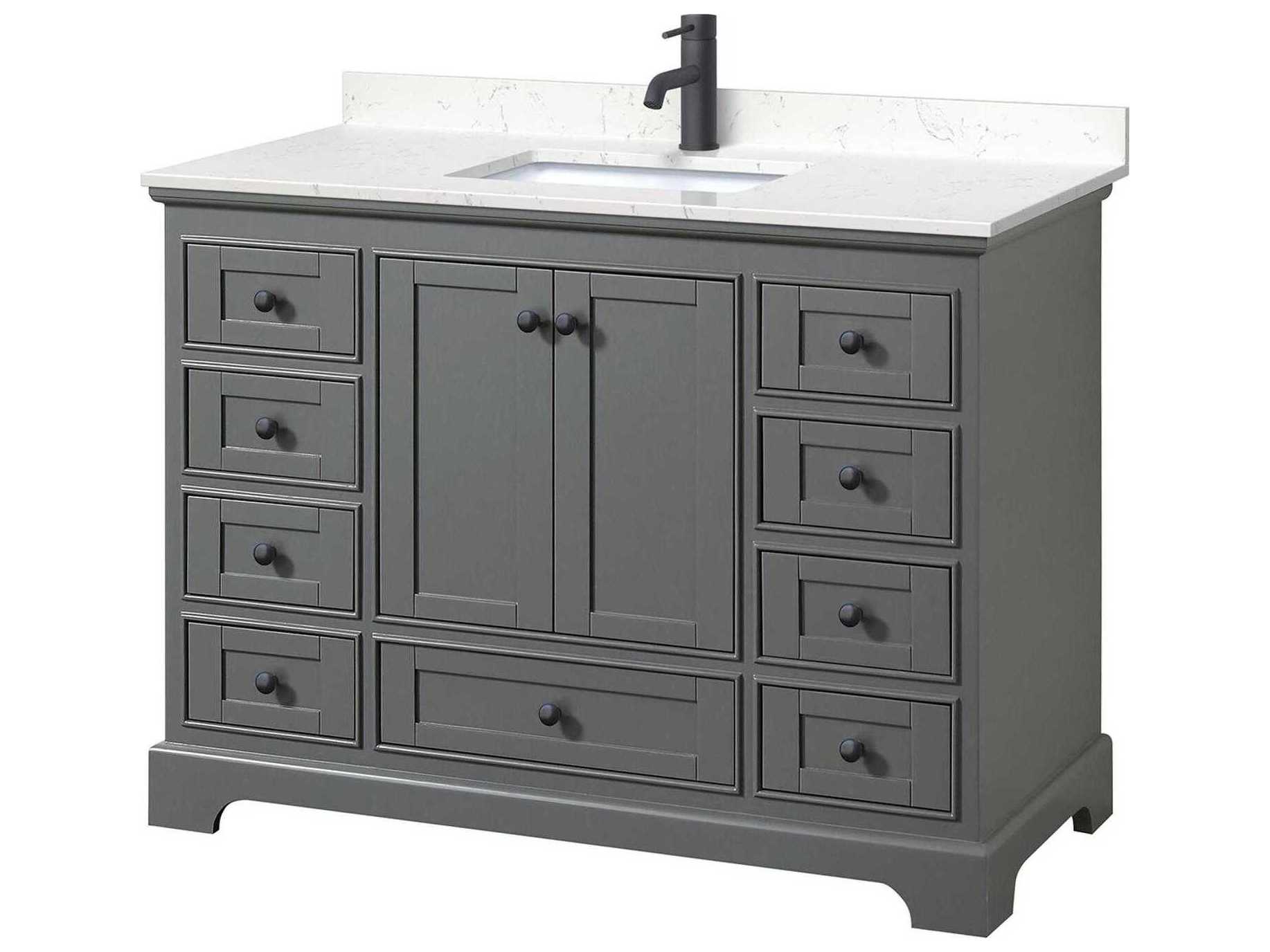 Wyndham Collection Deborah 48" Dark Gray Vanity