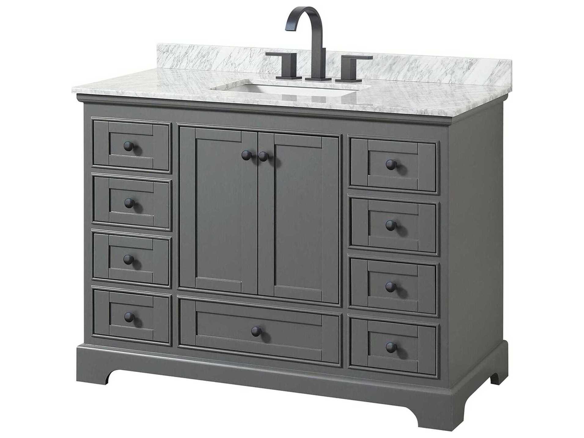 Wyndham Collection Deborah 48" Dark Gray Vanity