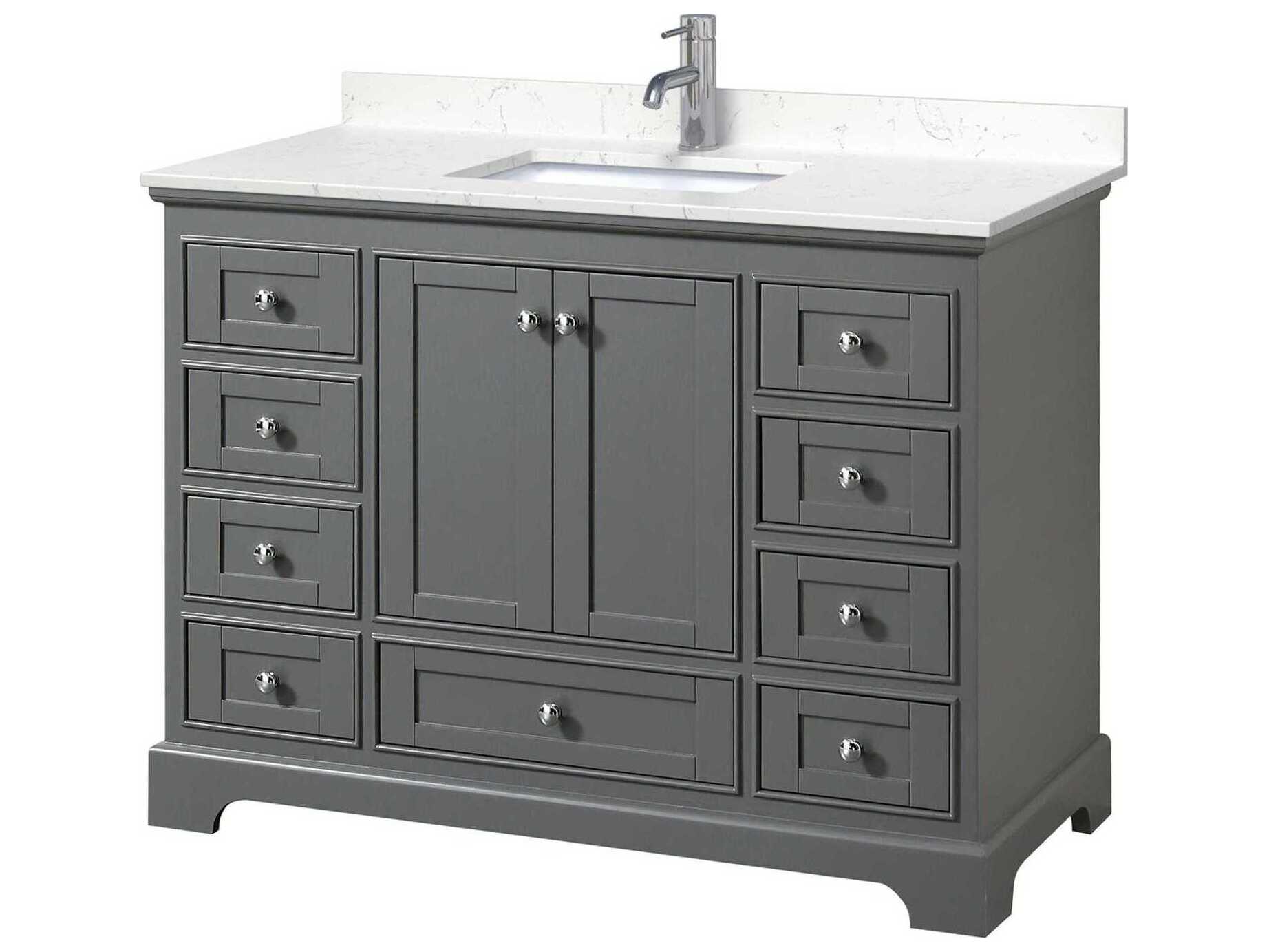 Wyndham Collection Deborah 48" Dark Gray Vanity
