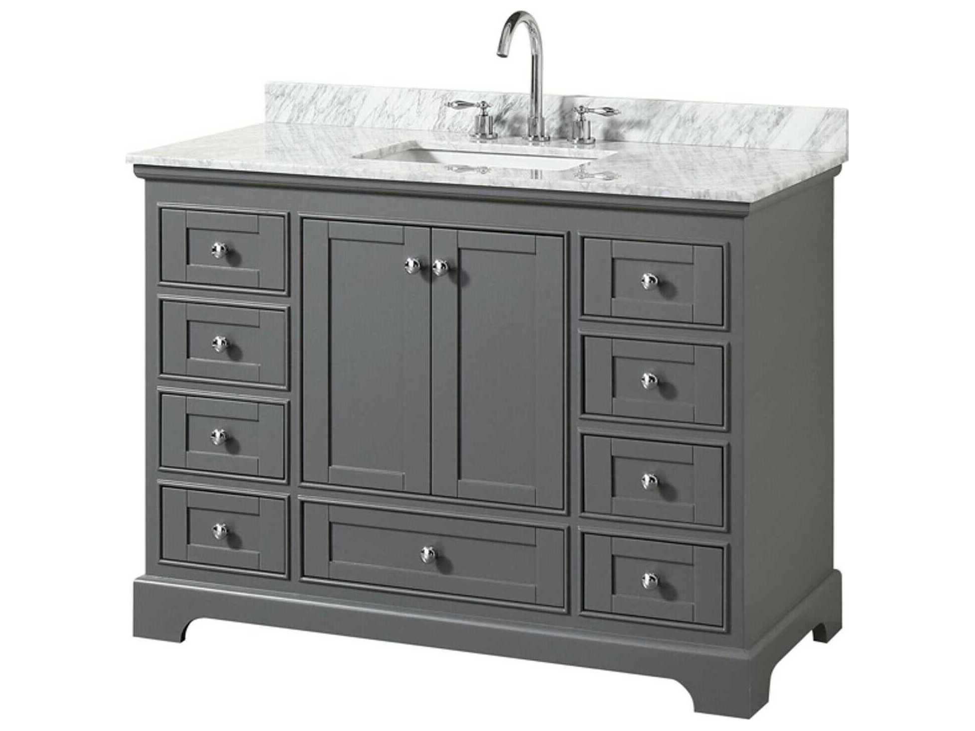 Wyndham Collection Deborah 48" Dark Gray Vanity