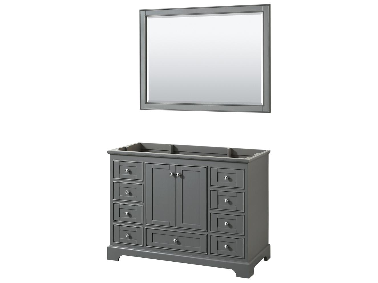 Wyndham Collection Deborah 47" Dark Gray Vanity with 46" Mirror