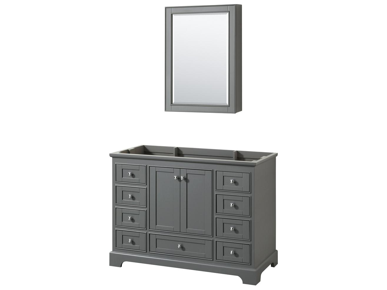 Wyndham Collection Deborah 47" Dark Gray Vanity with Medicine Cabinet