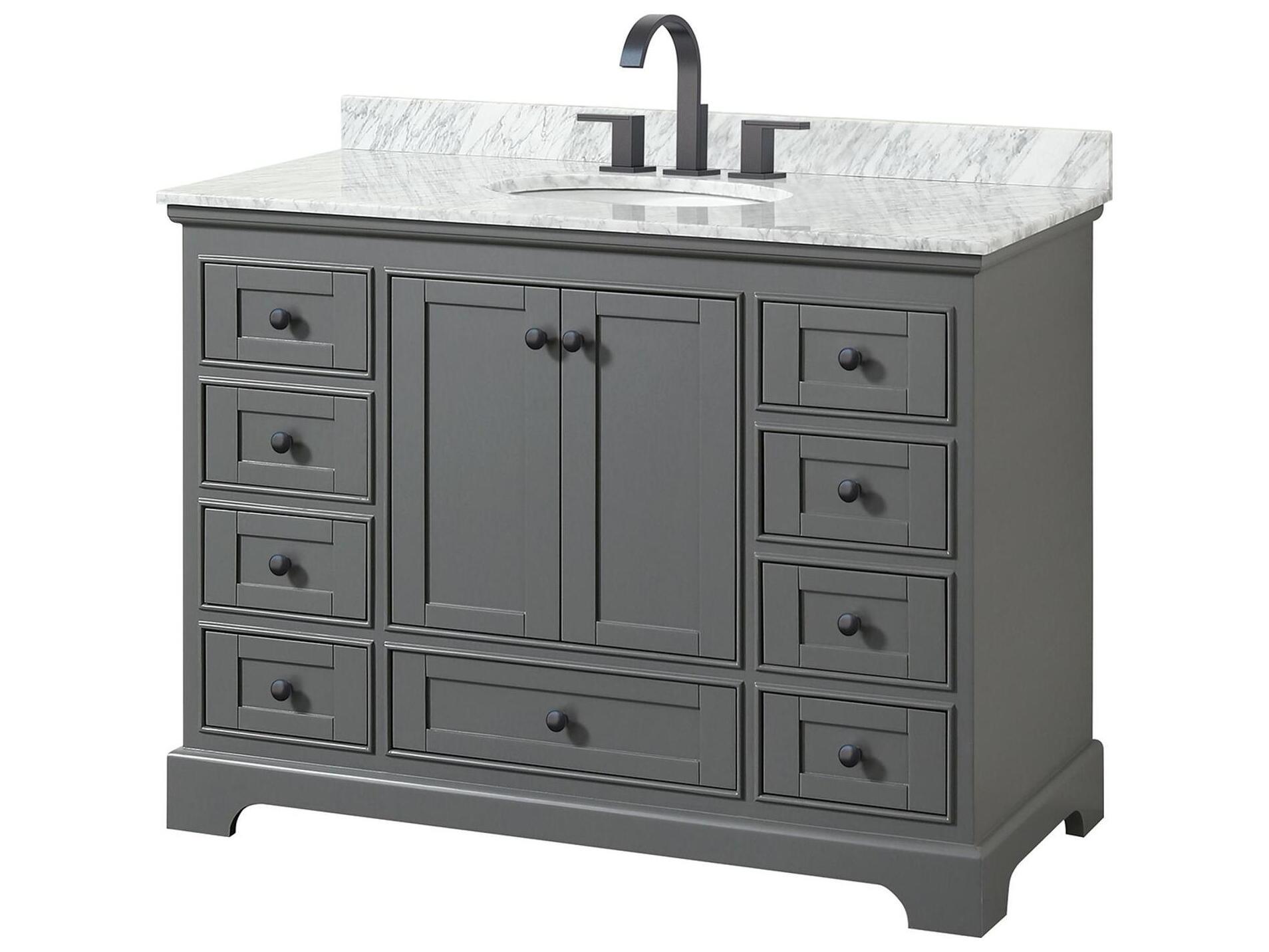 Wyndham Collection Deborah 48" Dark Gray Vanity