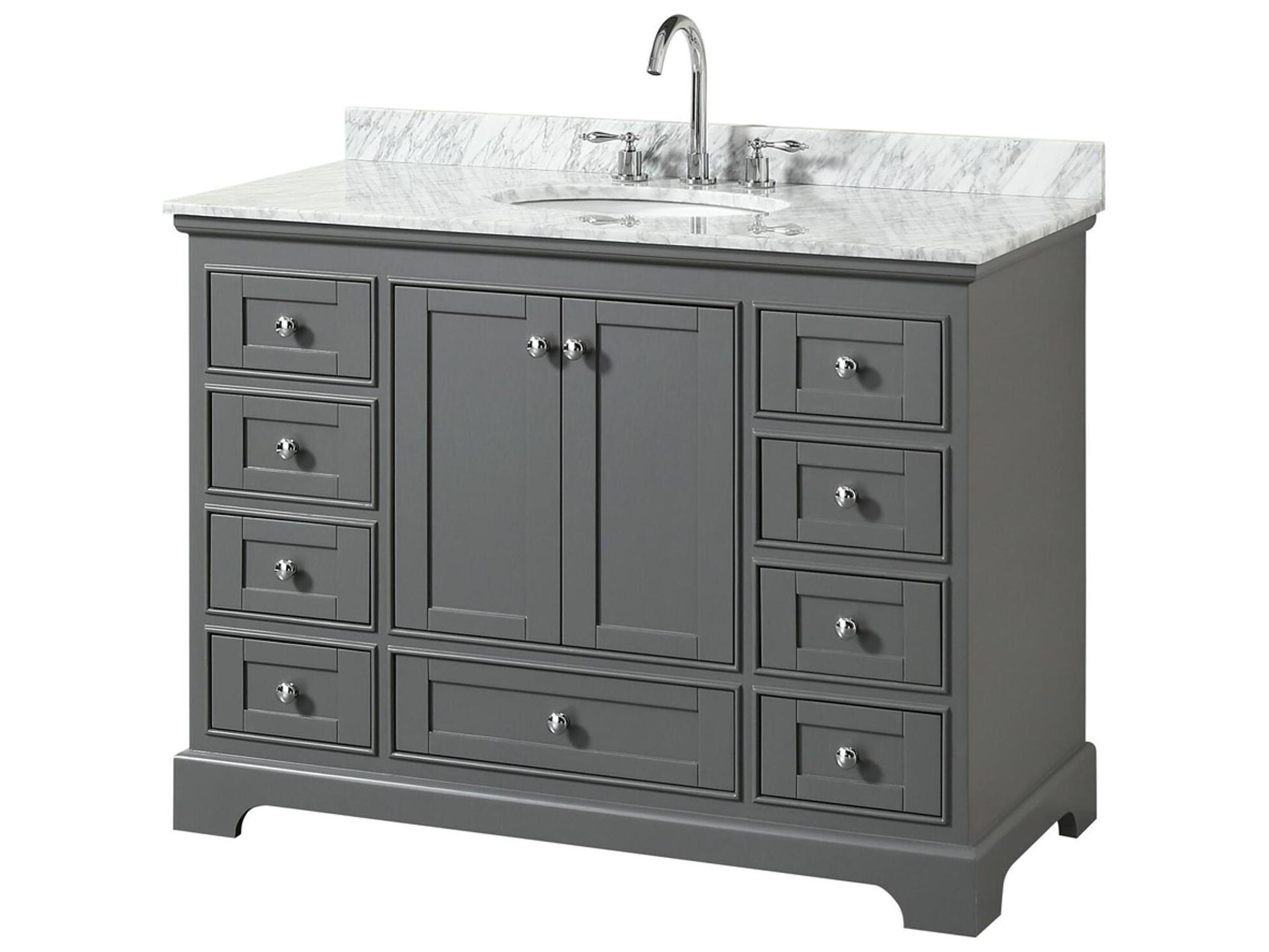 Wyndham Collection Deborah 48" Dark Gray Vanity