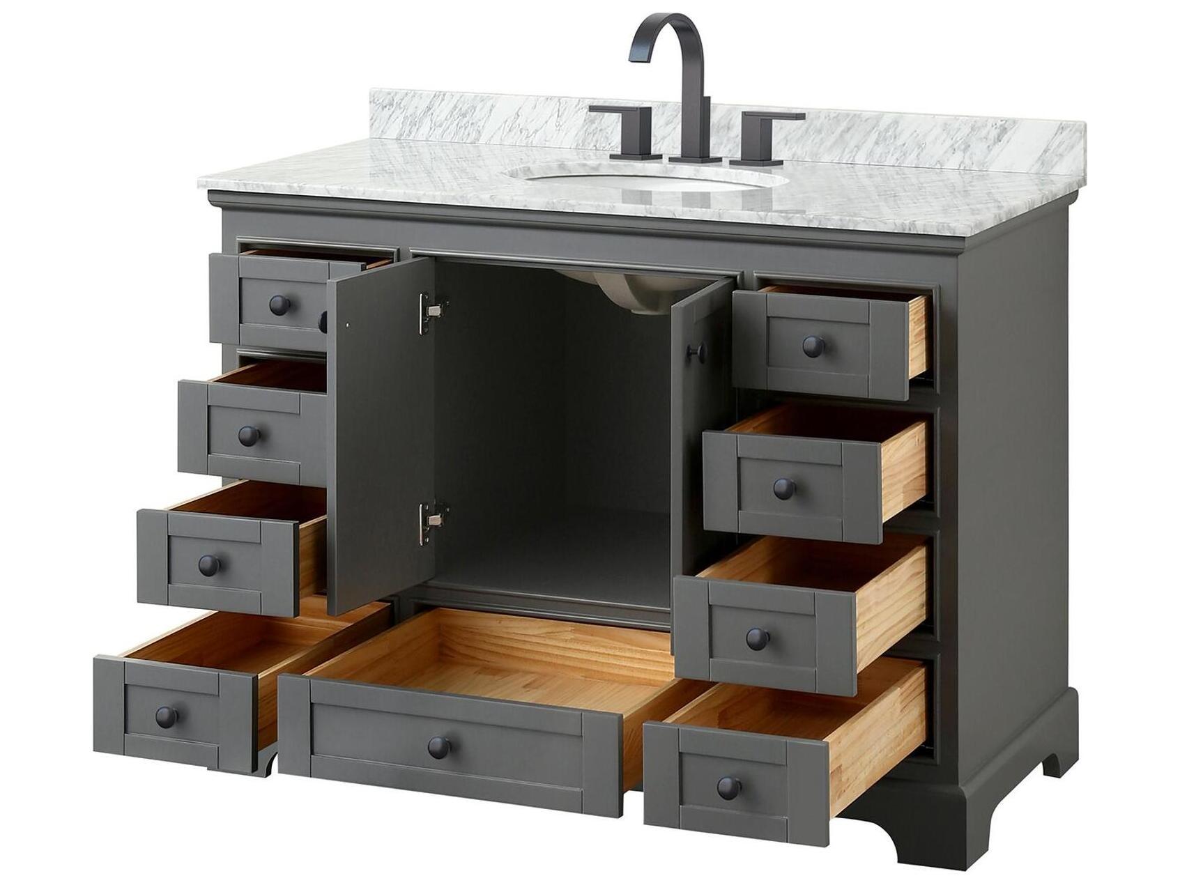 Wyndham Collection Deborah 48" Dark Gray Vanity
