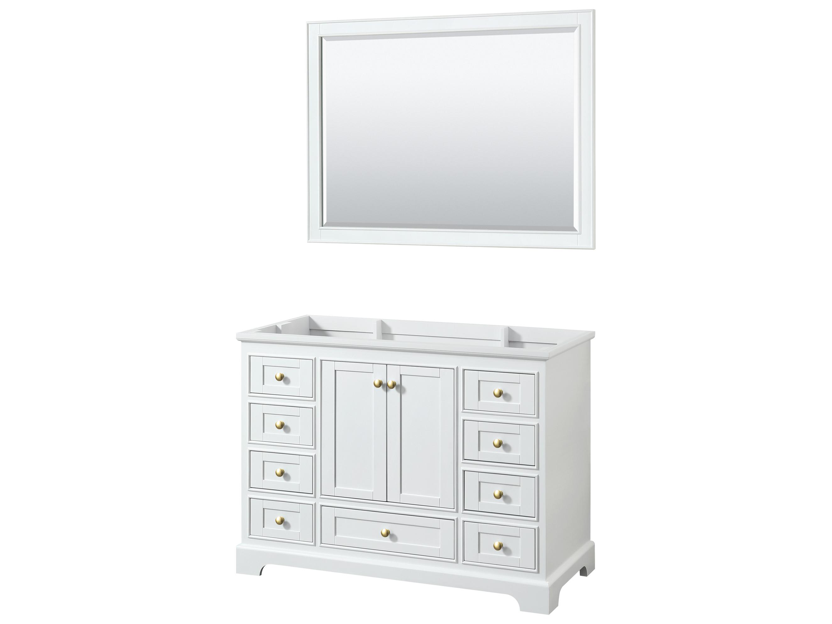 Wyndham Collection Deborah 47" White Vanity with 46" Mirror