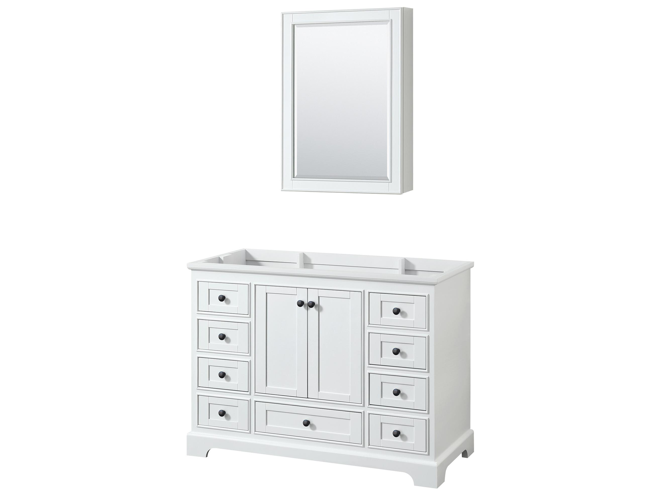 Wyndham Collection Deborah 47" White Vanity with Medicine Cabinet