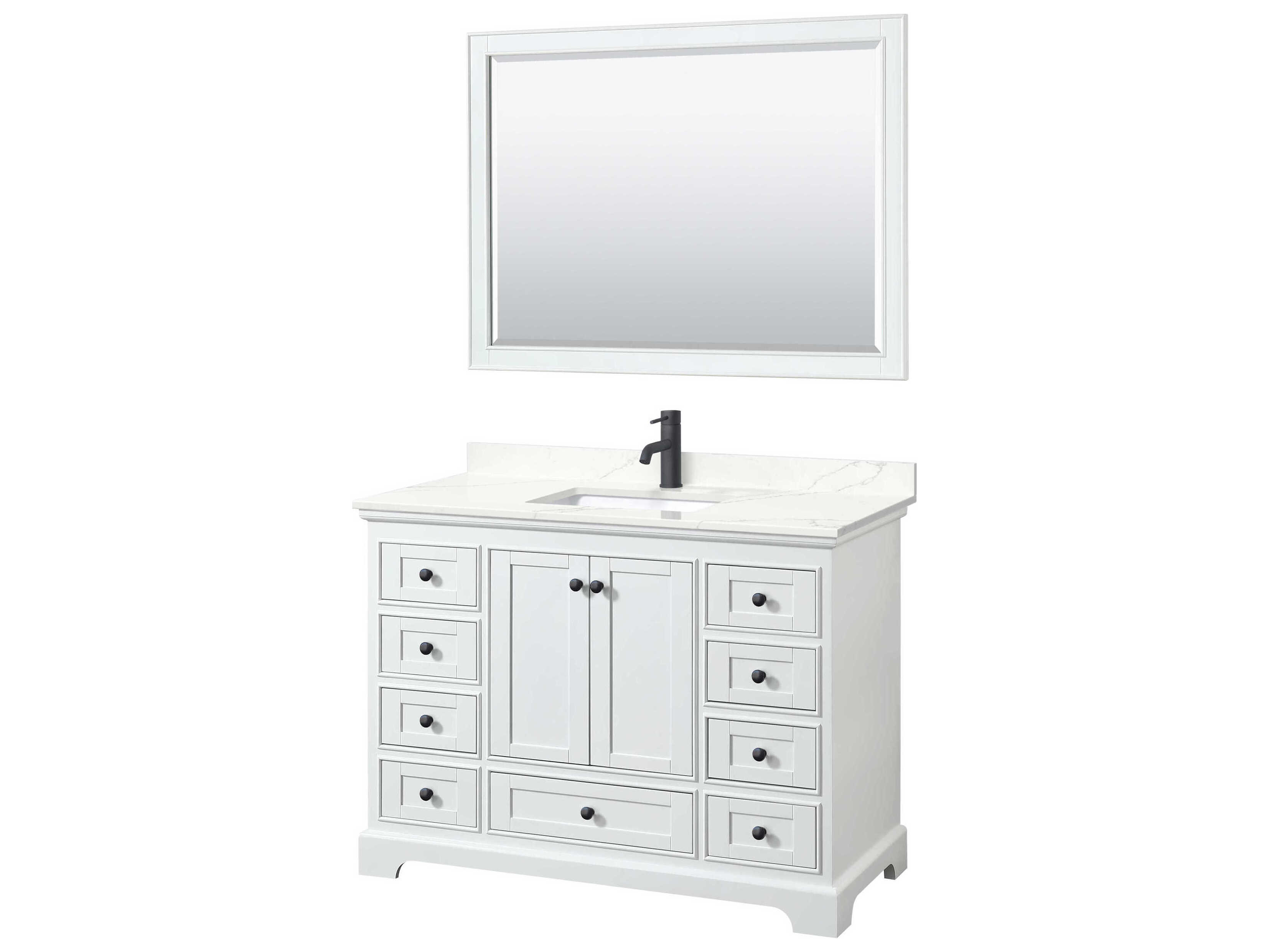 Wyndham Collection Deborah 48" White Vanity with 46" Mirror