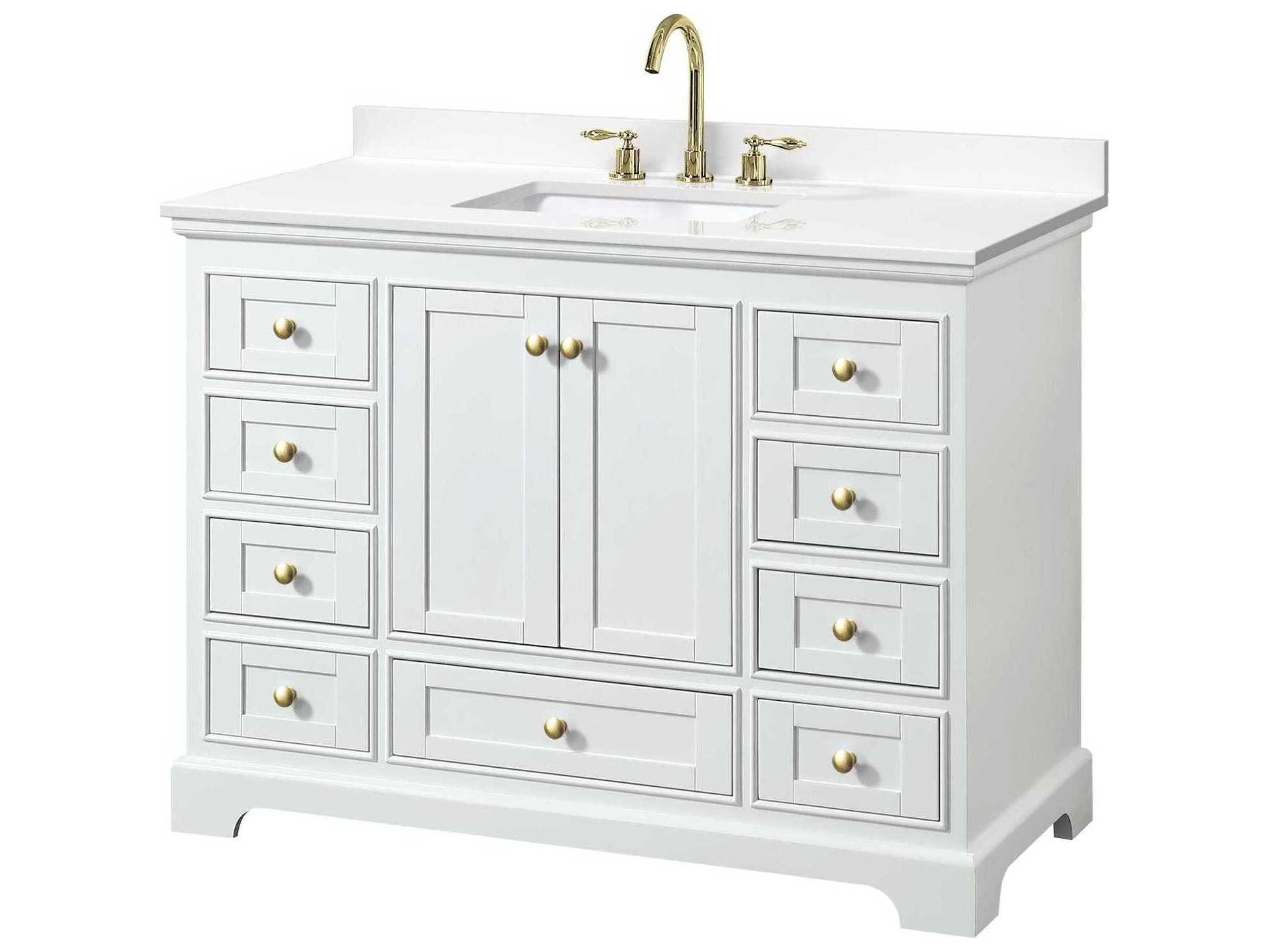 Wyndham Collection Deborah 48" White Vanity
